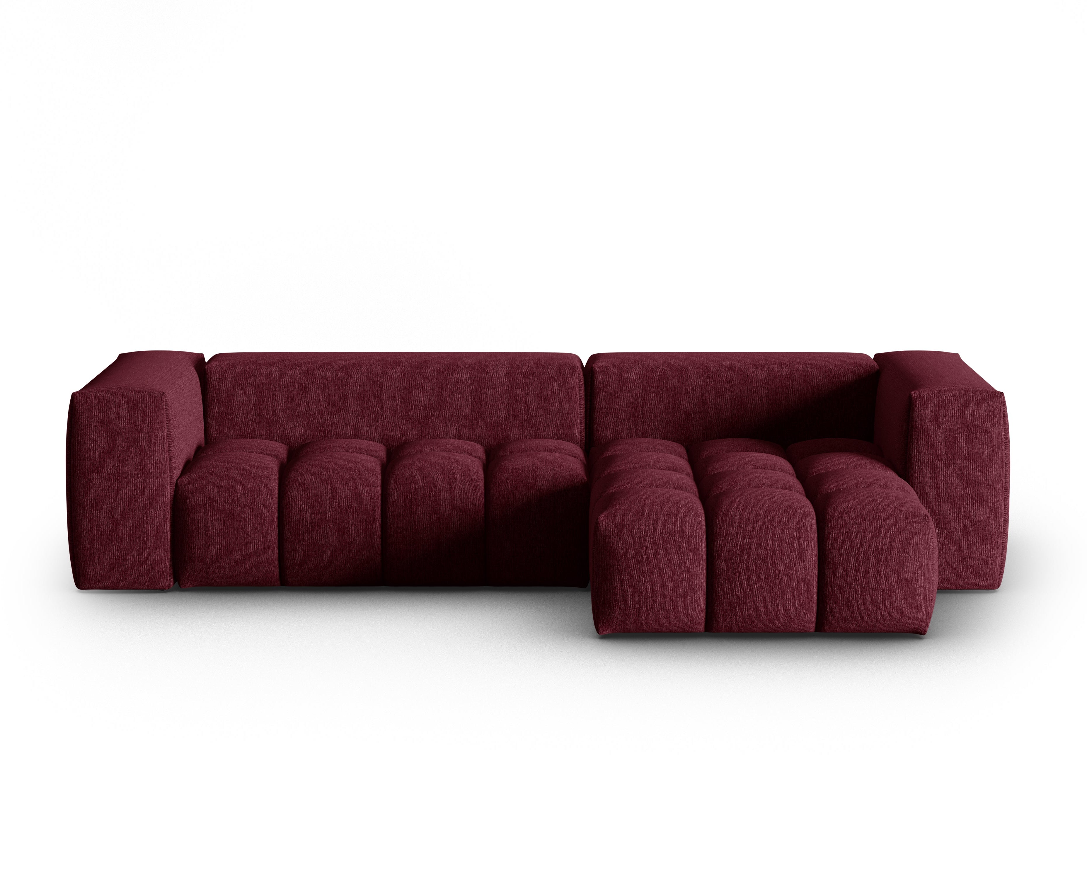Right-facing 3-seater corner sofa VERONA burgundy