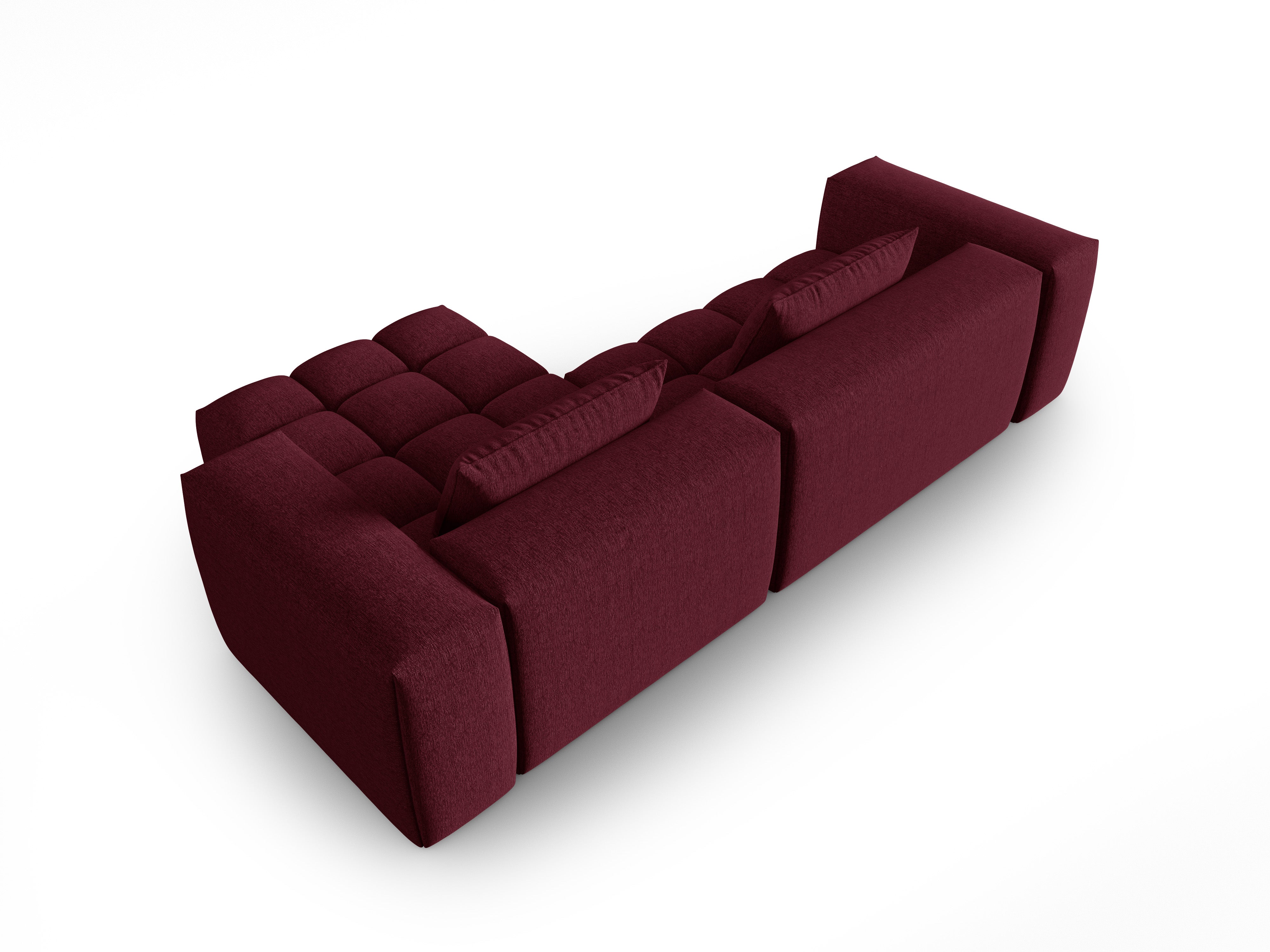 Right-facing 3-seater corner sofa VERONA burgundy
