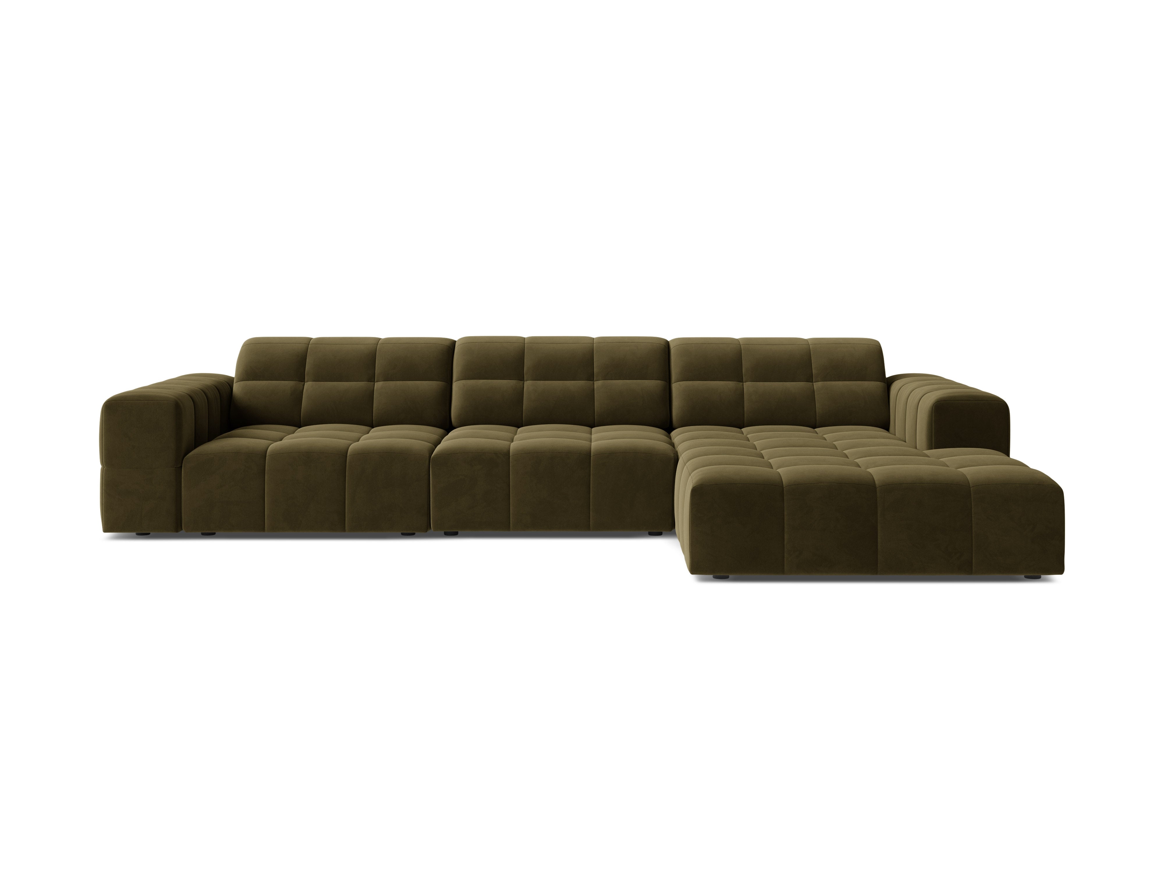 Right-sided Velvet Corner 4-person olive chicago