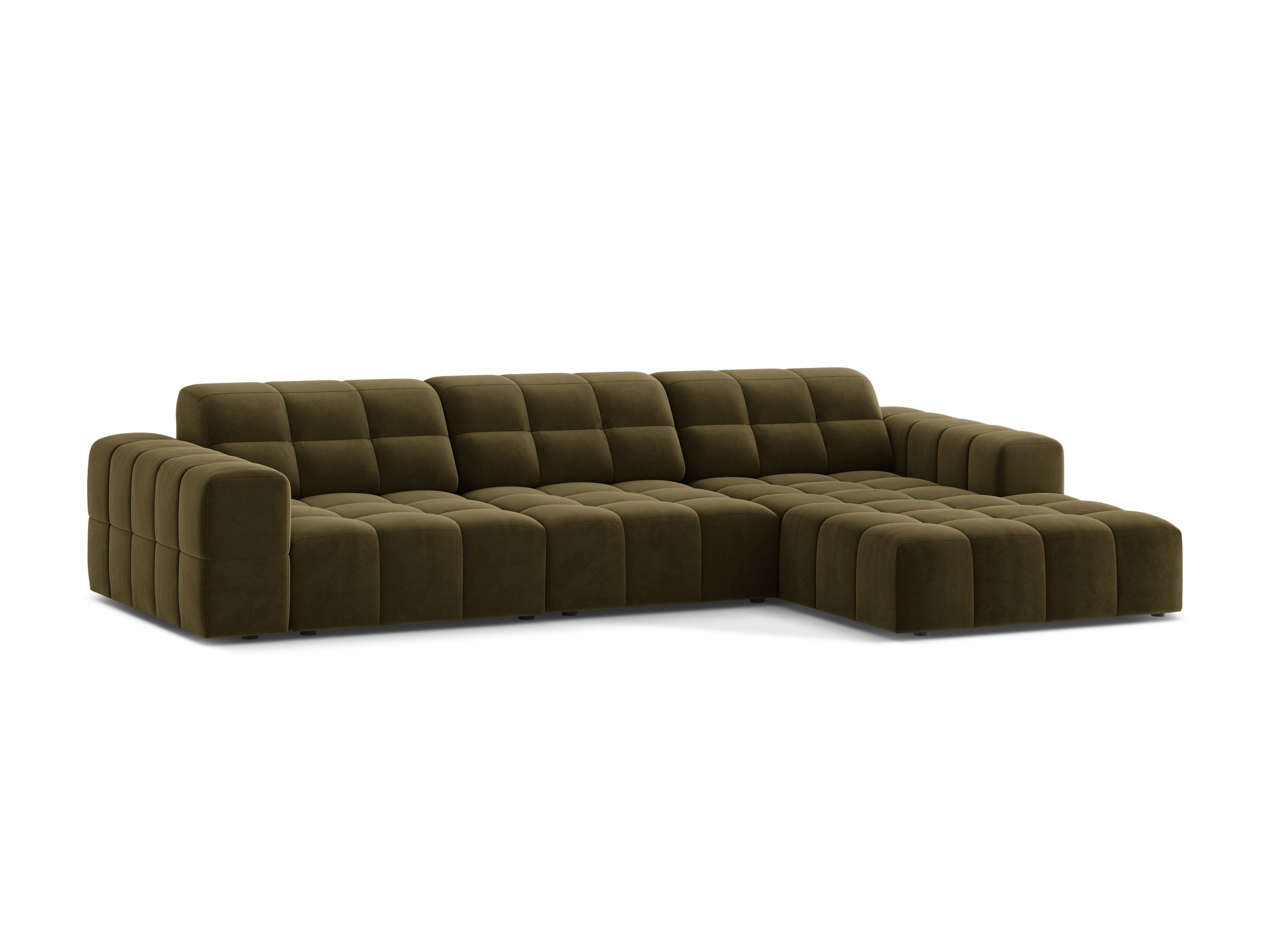 Right-sided Velvet Corner 4-person olive chicago