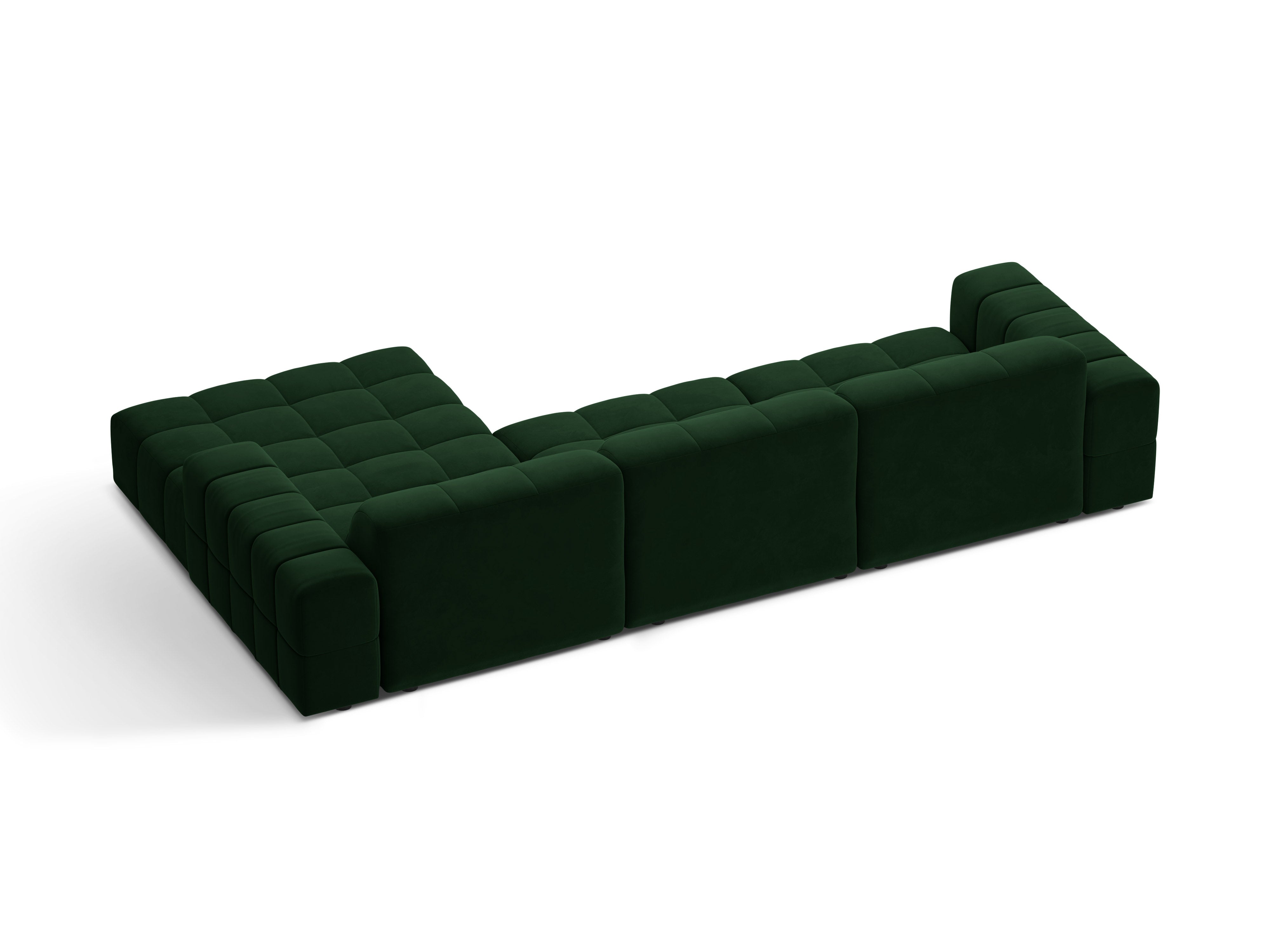 Right-sided Velvet Corner 4-seater chicago bottle green