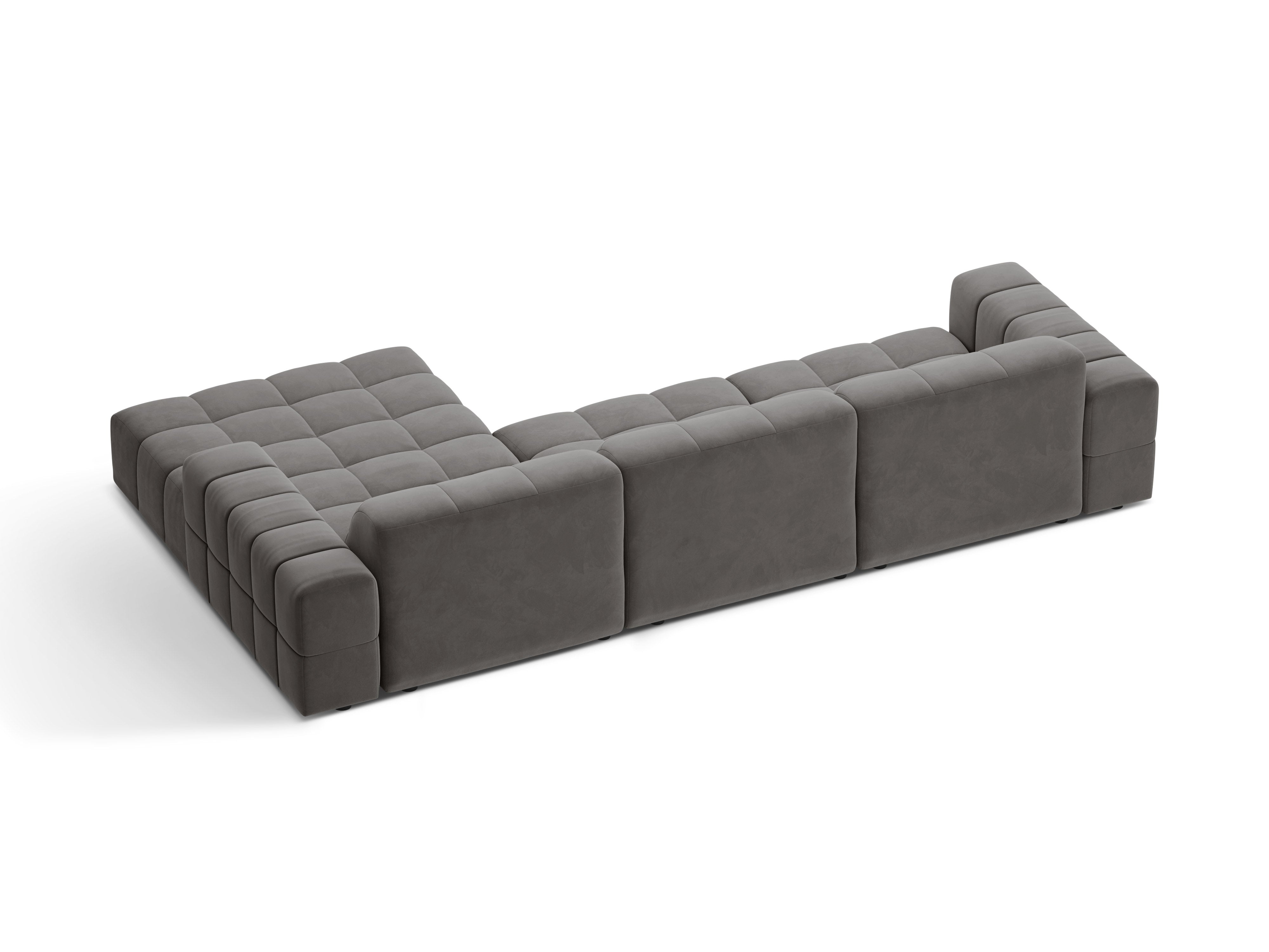 Right-sided Velvet Corner 4-seater Chicago gray