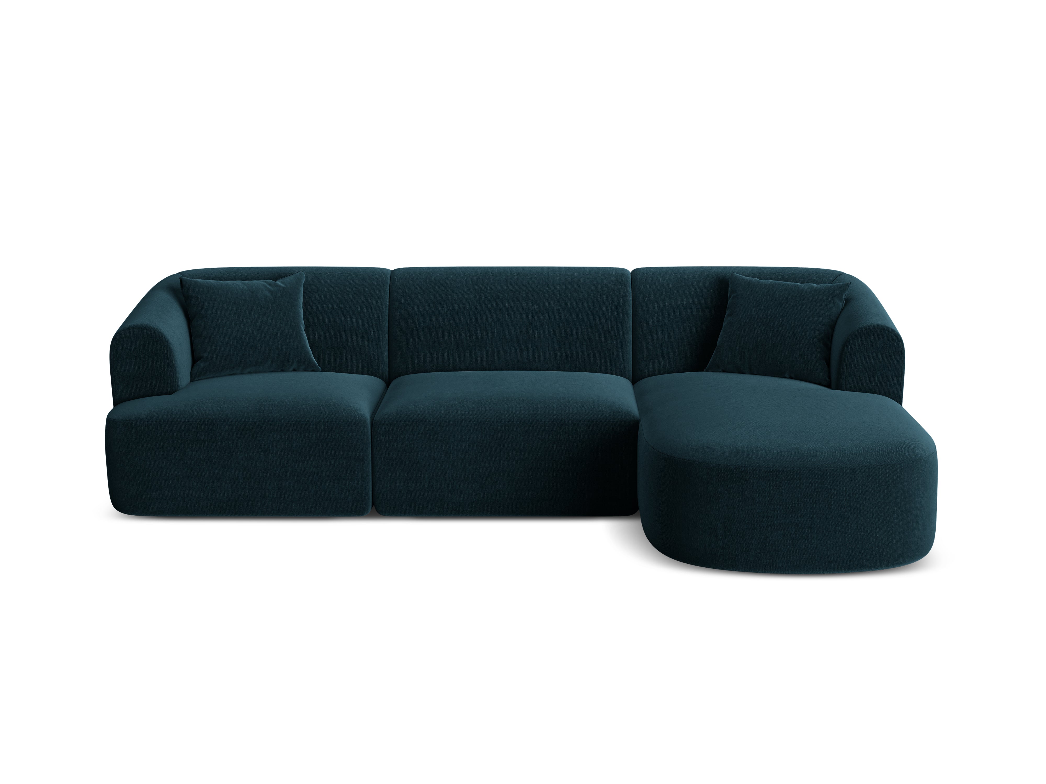 Right-facing velvet corner sofa for 4 people CAMPI petrol