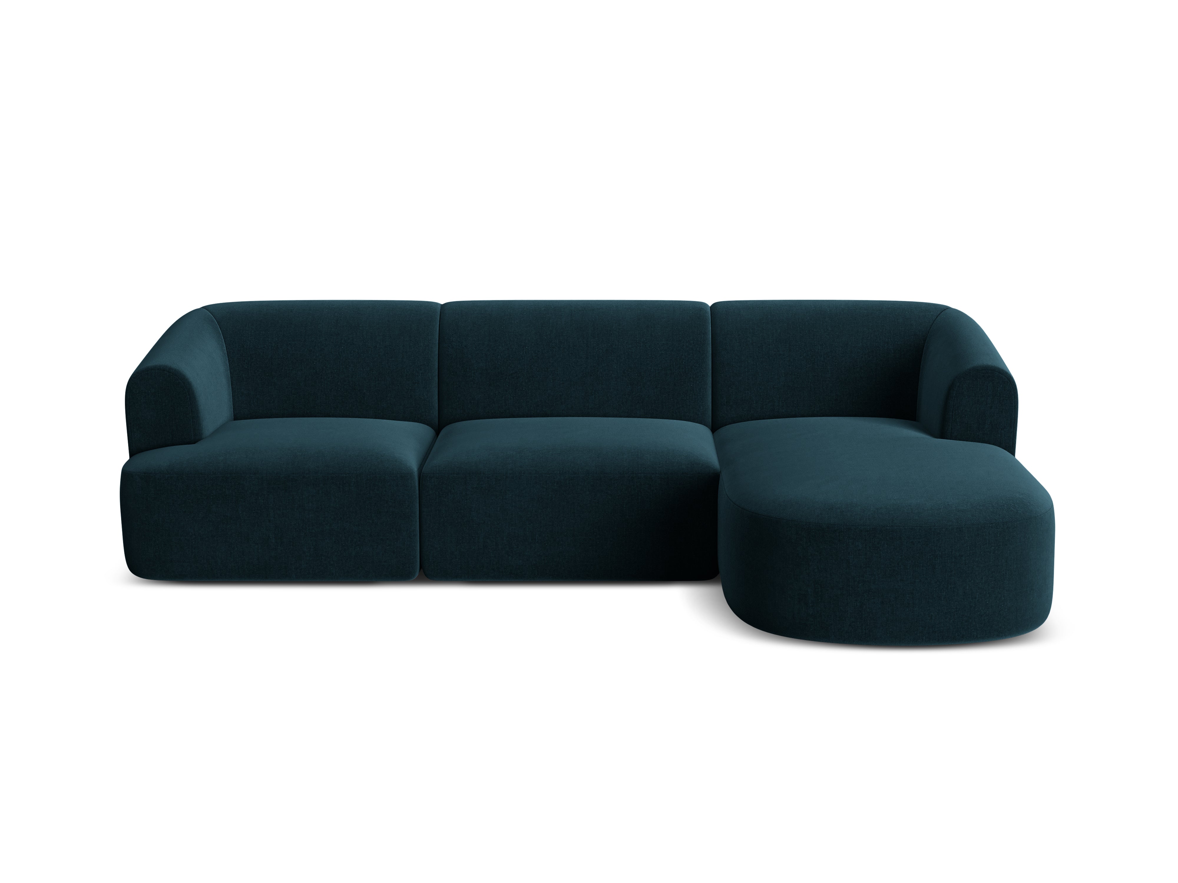 Right-facing velvet corner sofa for 4 people CAMPI petrol