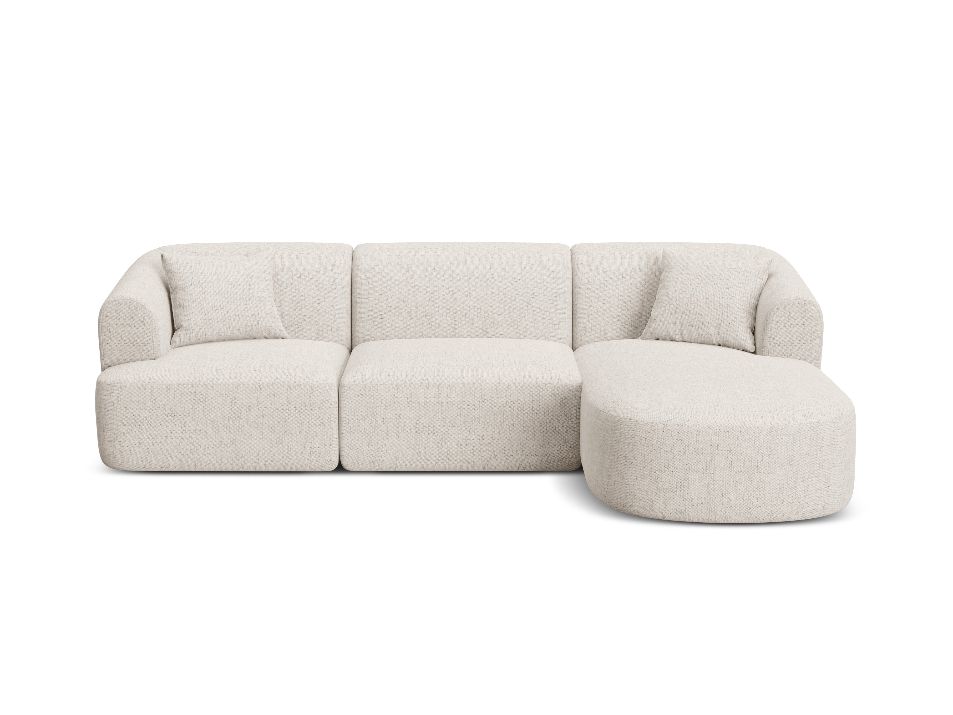 Right-facing 4-seater sofa CAMPI cream chenille