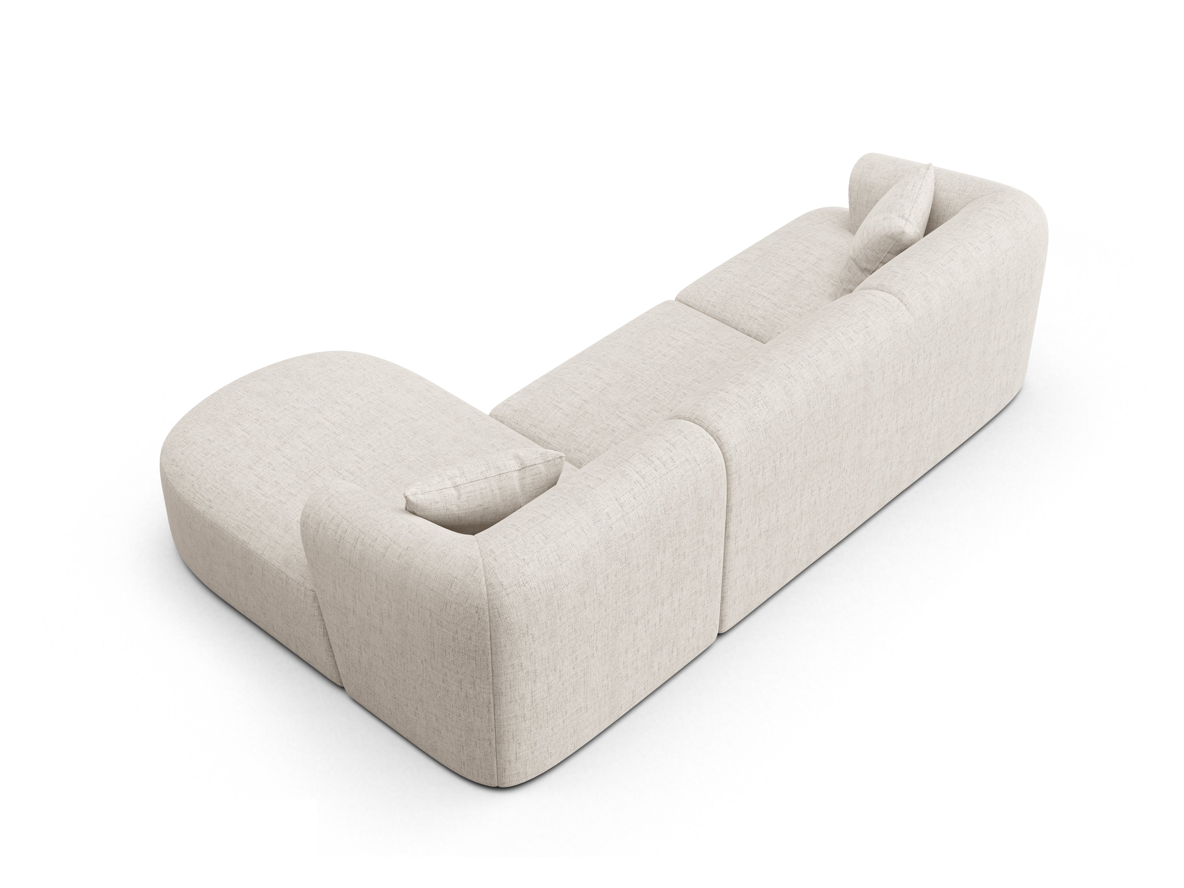 Right-facing 4-seater sofa CAMPI cream chenille