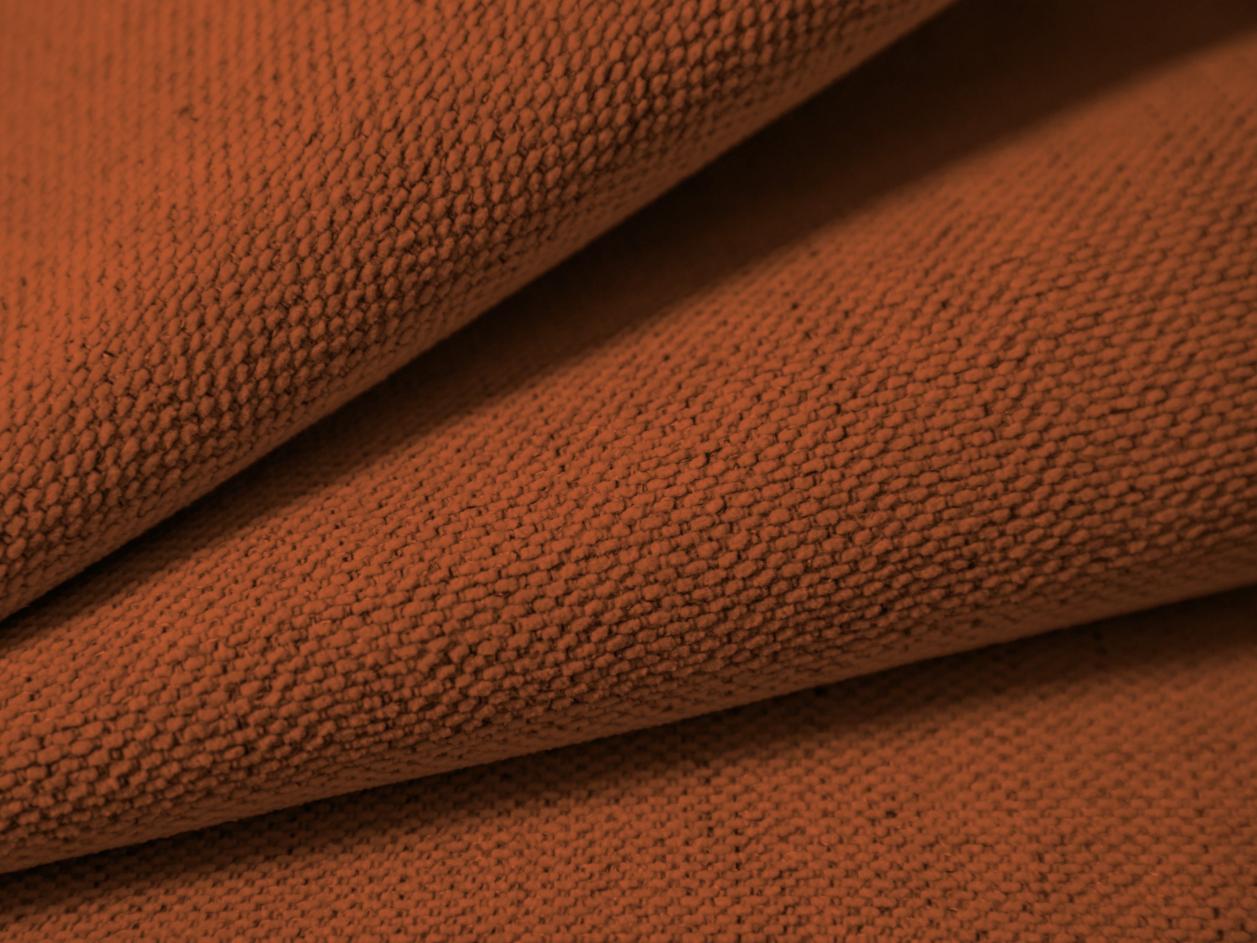 Right-facing 4-seater sofa CAMPI brick chenille