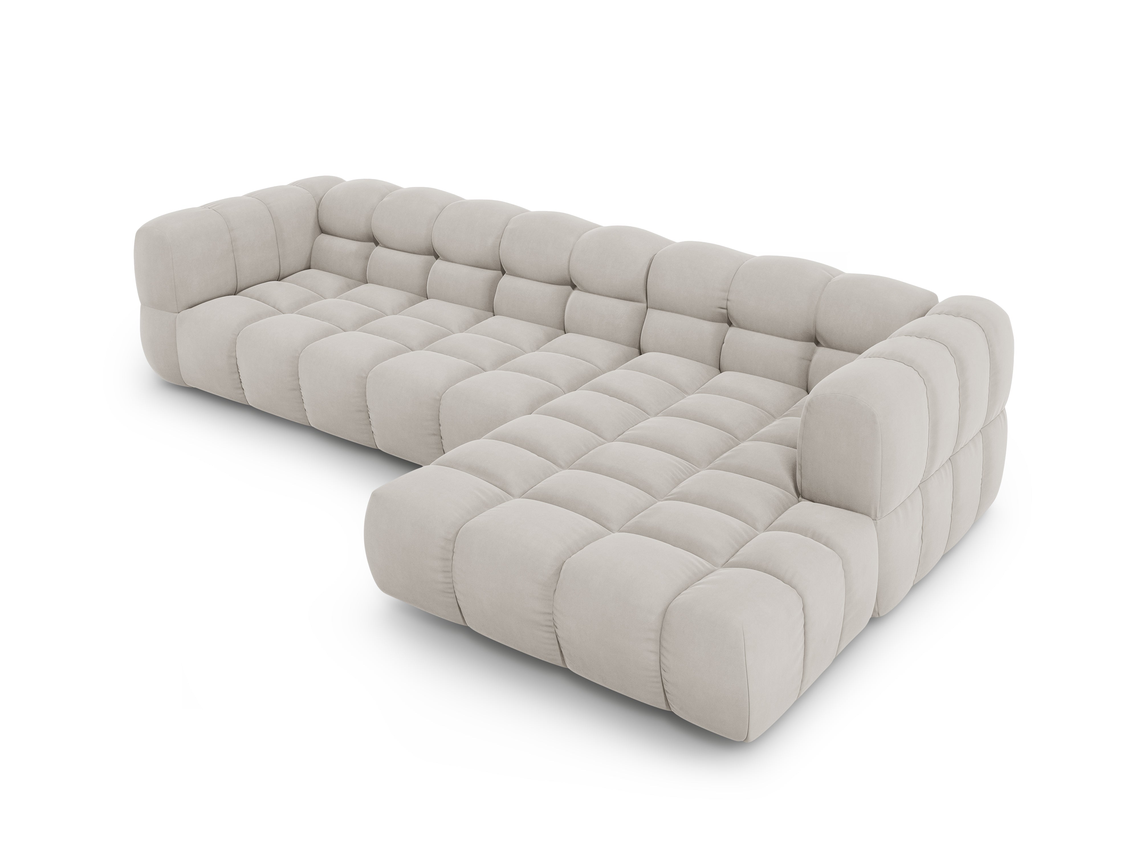 Narożnik aksamitny prawostronny 4-osobowy SKY kość słoniowa Cosmopolitan Design Eye on Design