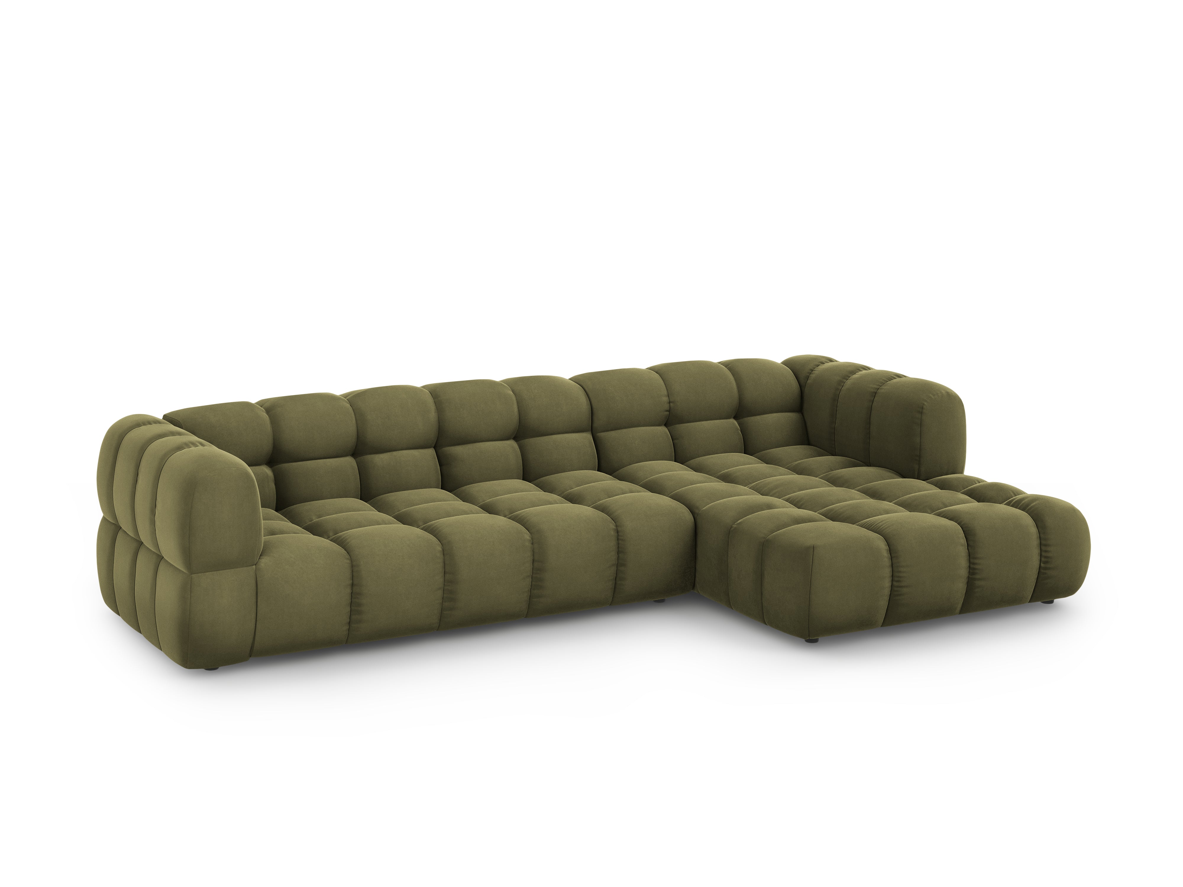 Narożnik aksamitny prawostronny 4-osobowy SKY jasnozielony Cosmopolitan Design Eye on Design