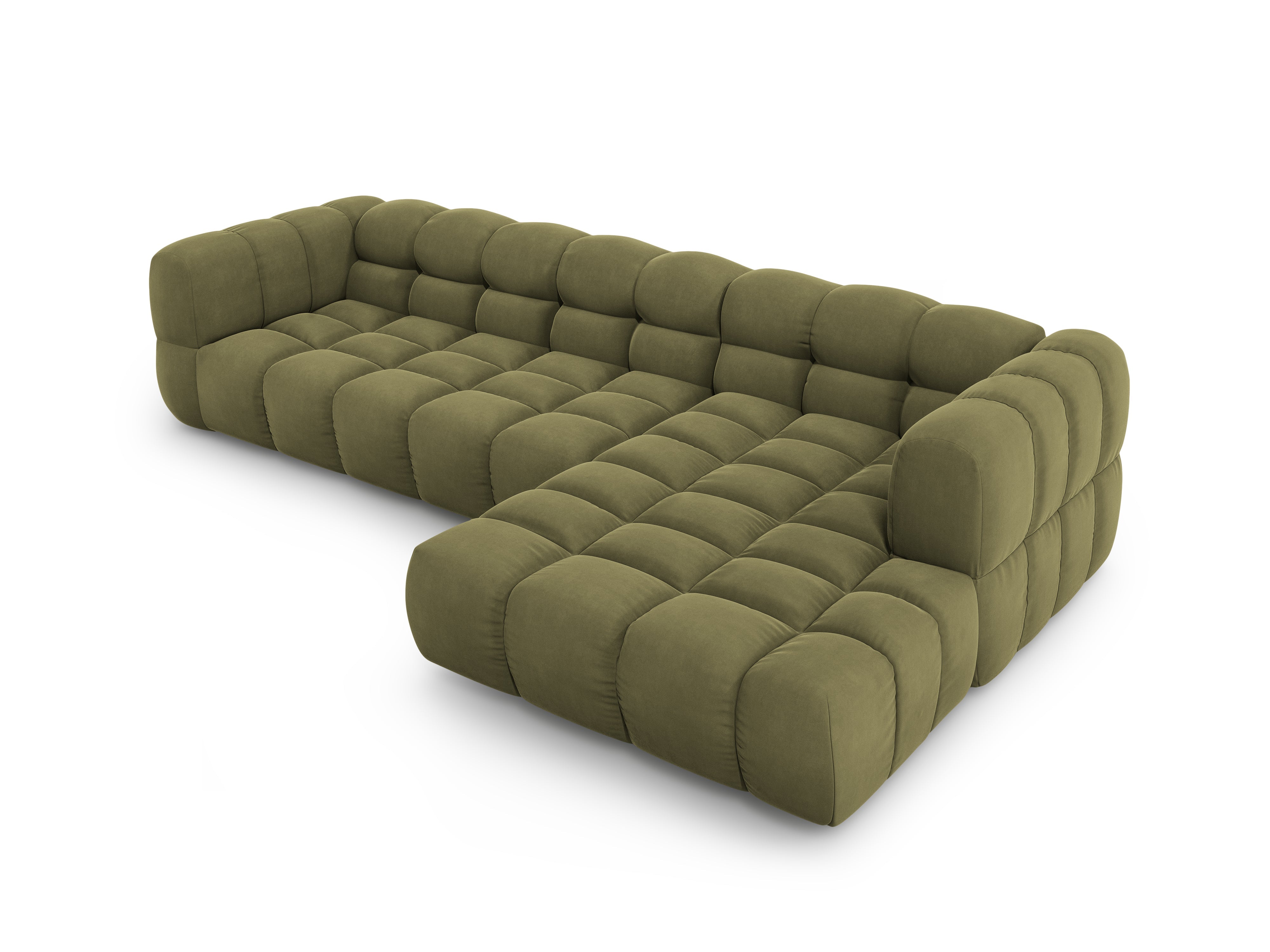 Narożnik aksamitny prawostronny 4-osobowy SKY jasnozielony Cosmopolitan Design Eye on Design
