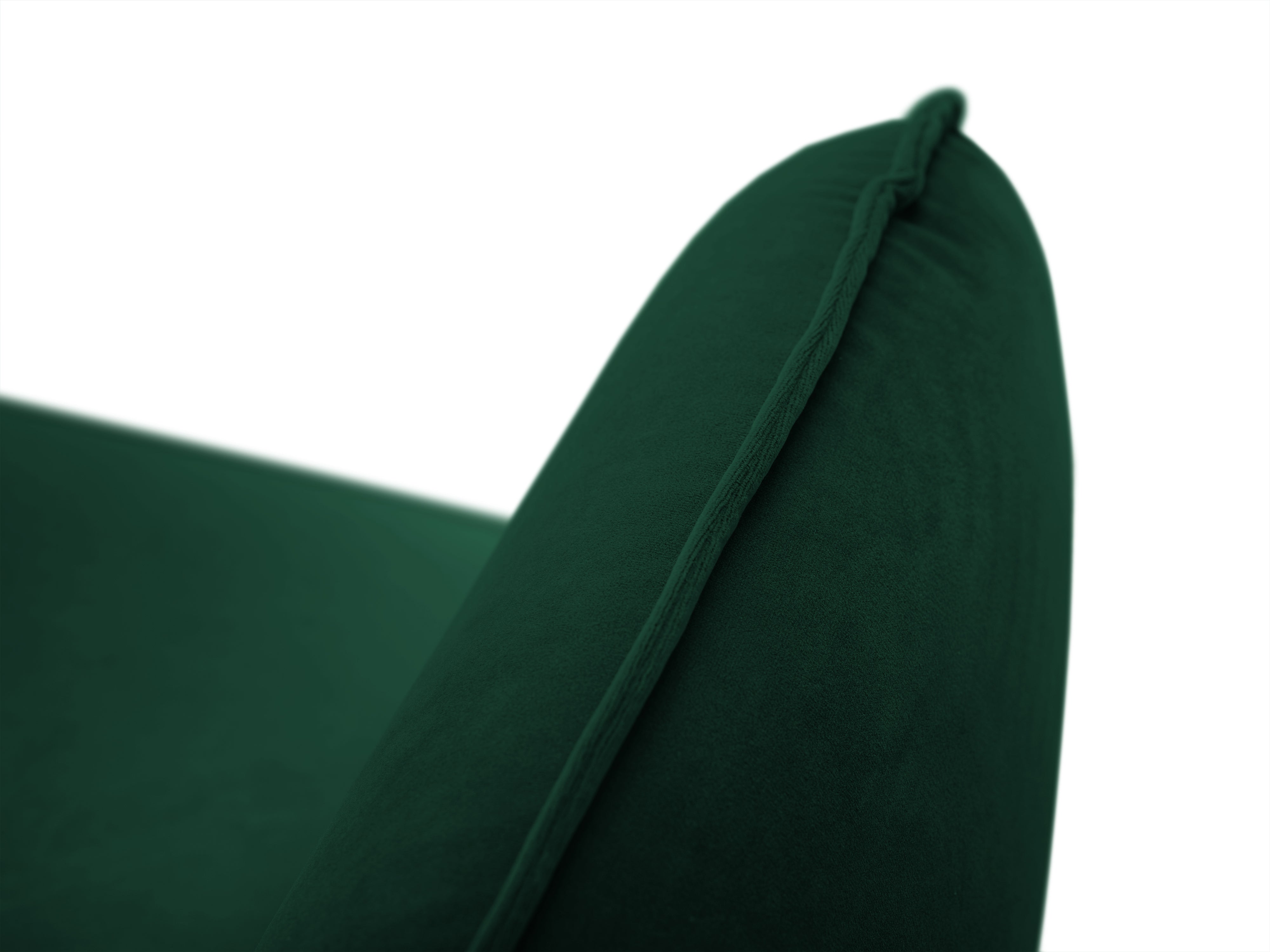 Velvet corner sofa right-facing for 5 people VIENNA in bottle green with a gold base