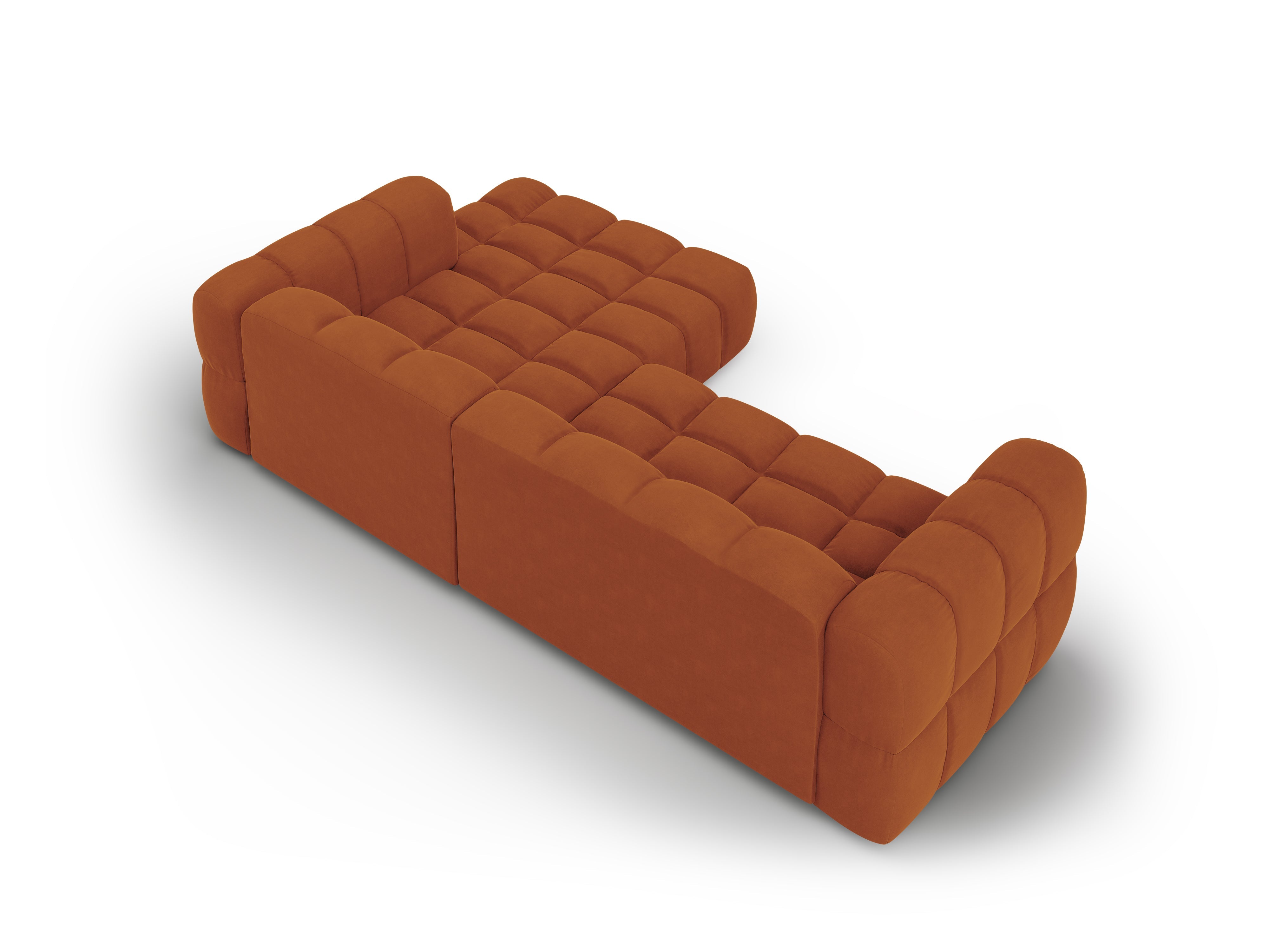 Narożnik aksamitny prawostronny 3,5-osobowy SKY terracotta Cosmopolitan Design Eye on Design
