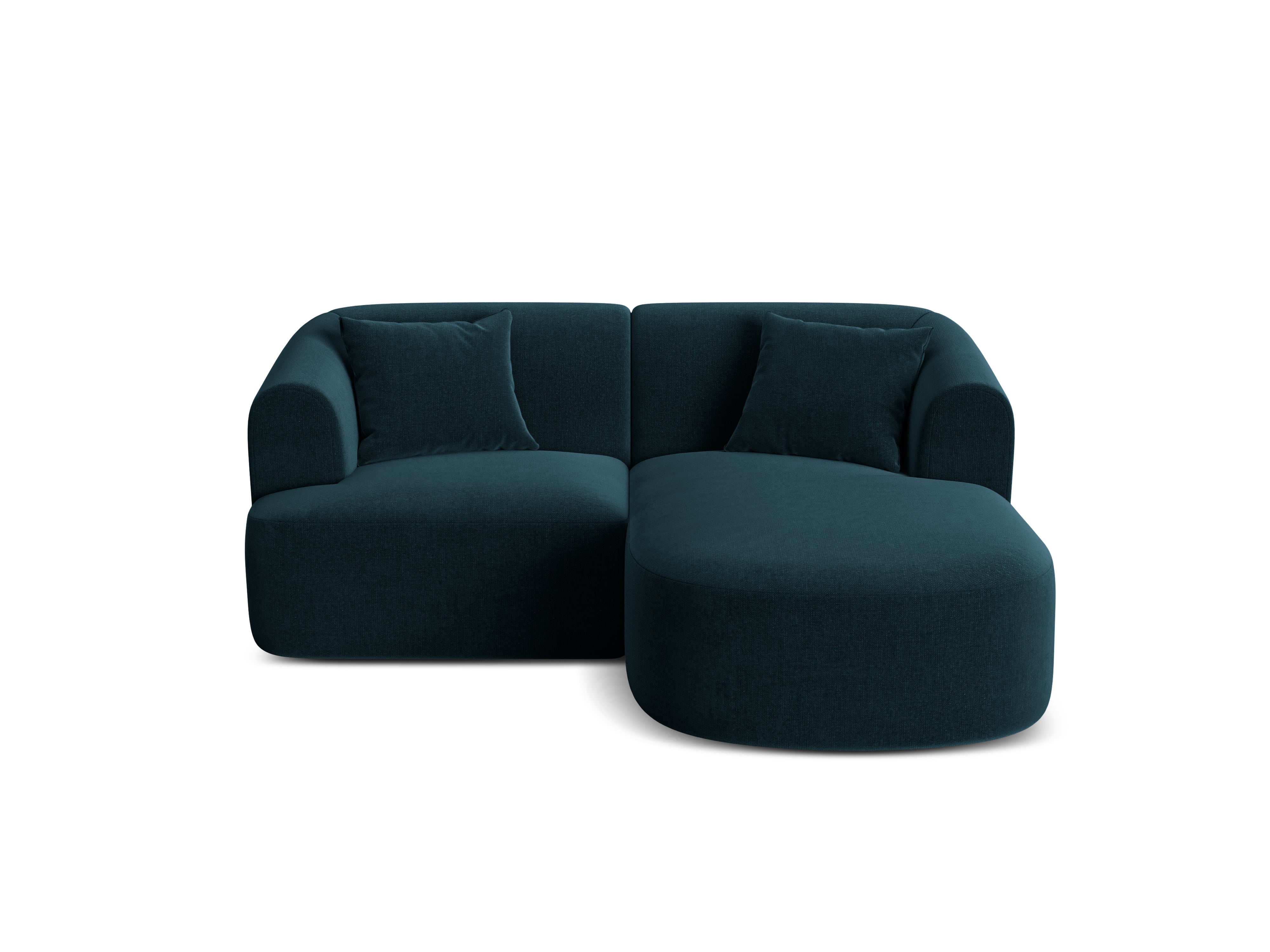 Right-facing velvet corner sofa for 3 people CAMPI petrol