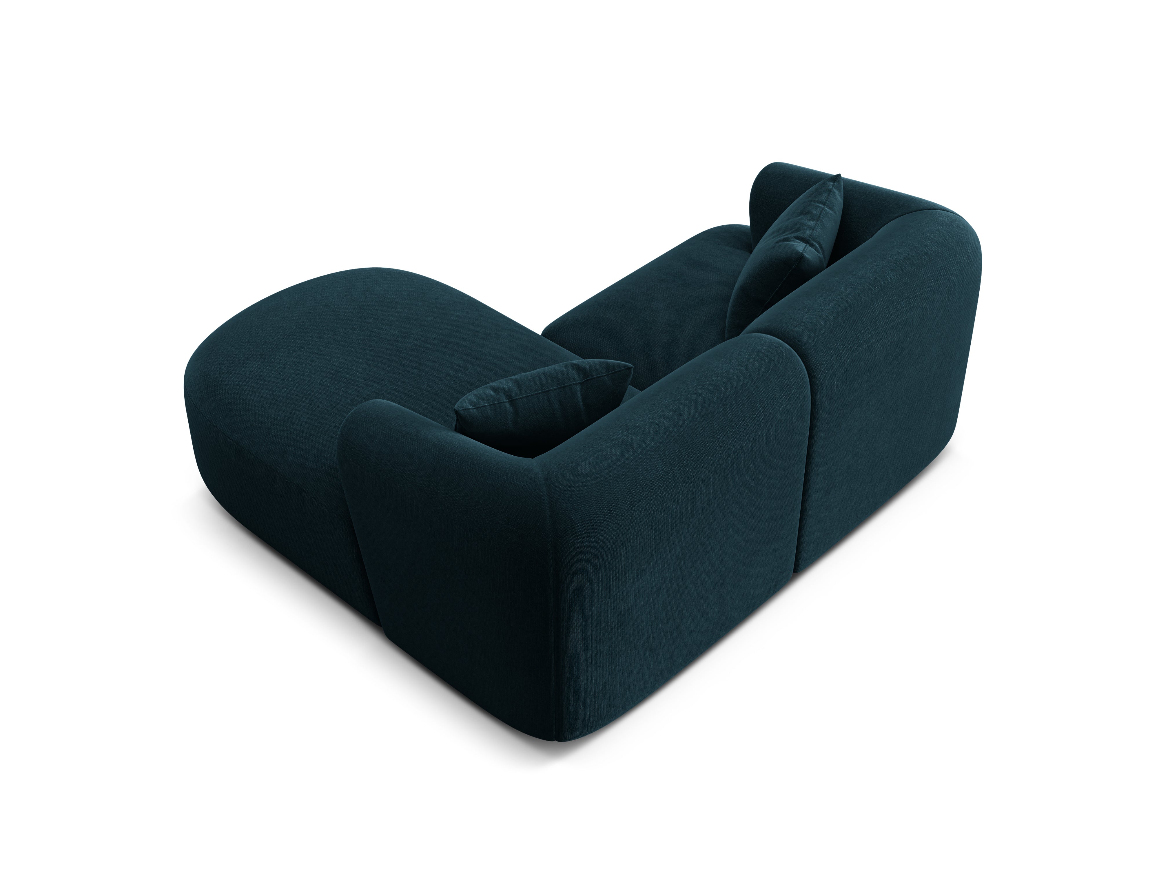 Right-facing velvet corner sofa for 3 people CAMPI petrol