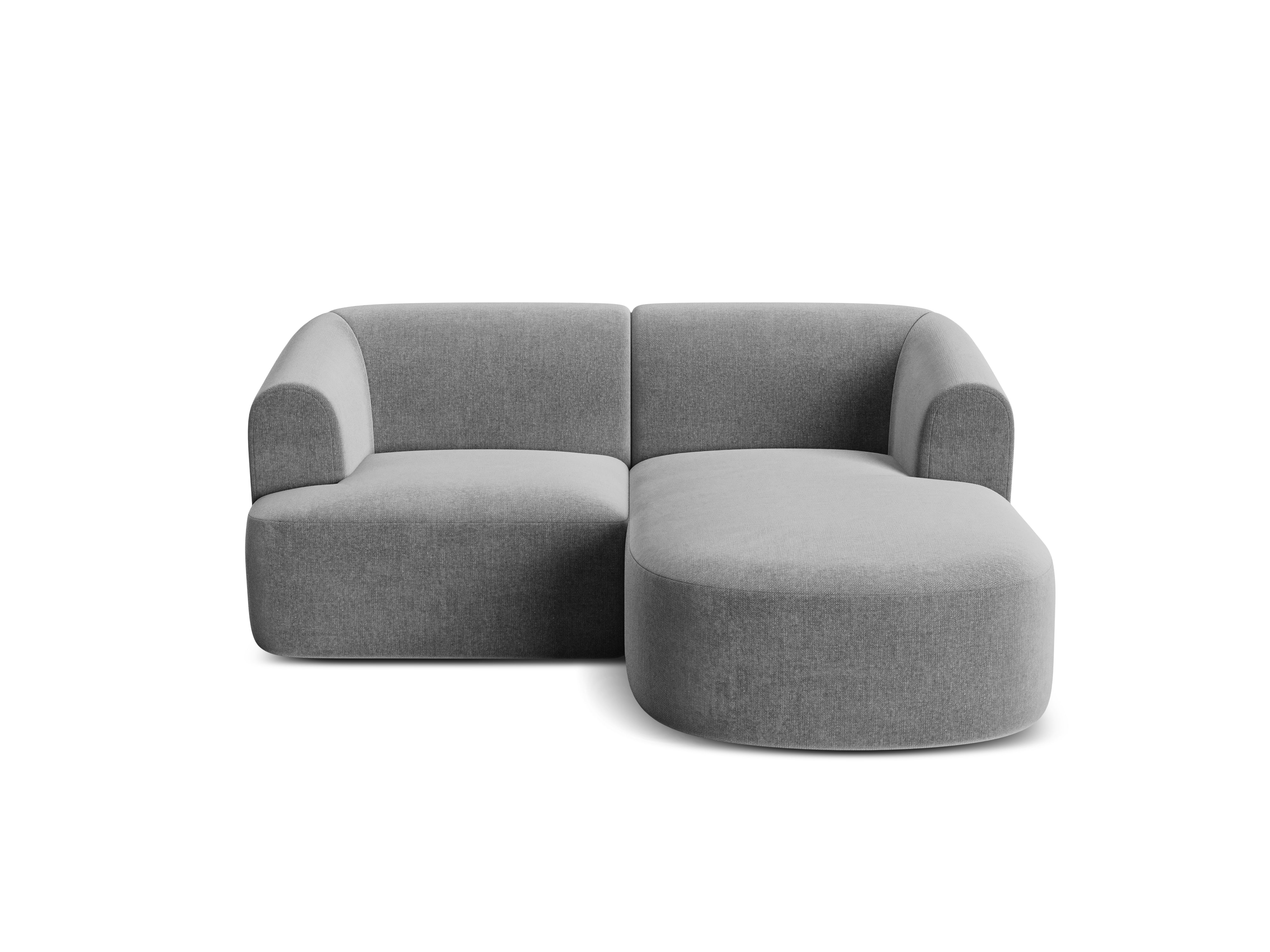 Samt-Ecksofa rechtsseitig 3-sitzig CAMPI grau