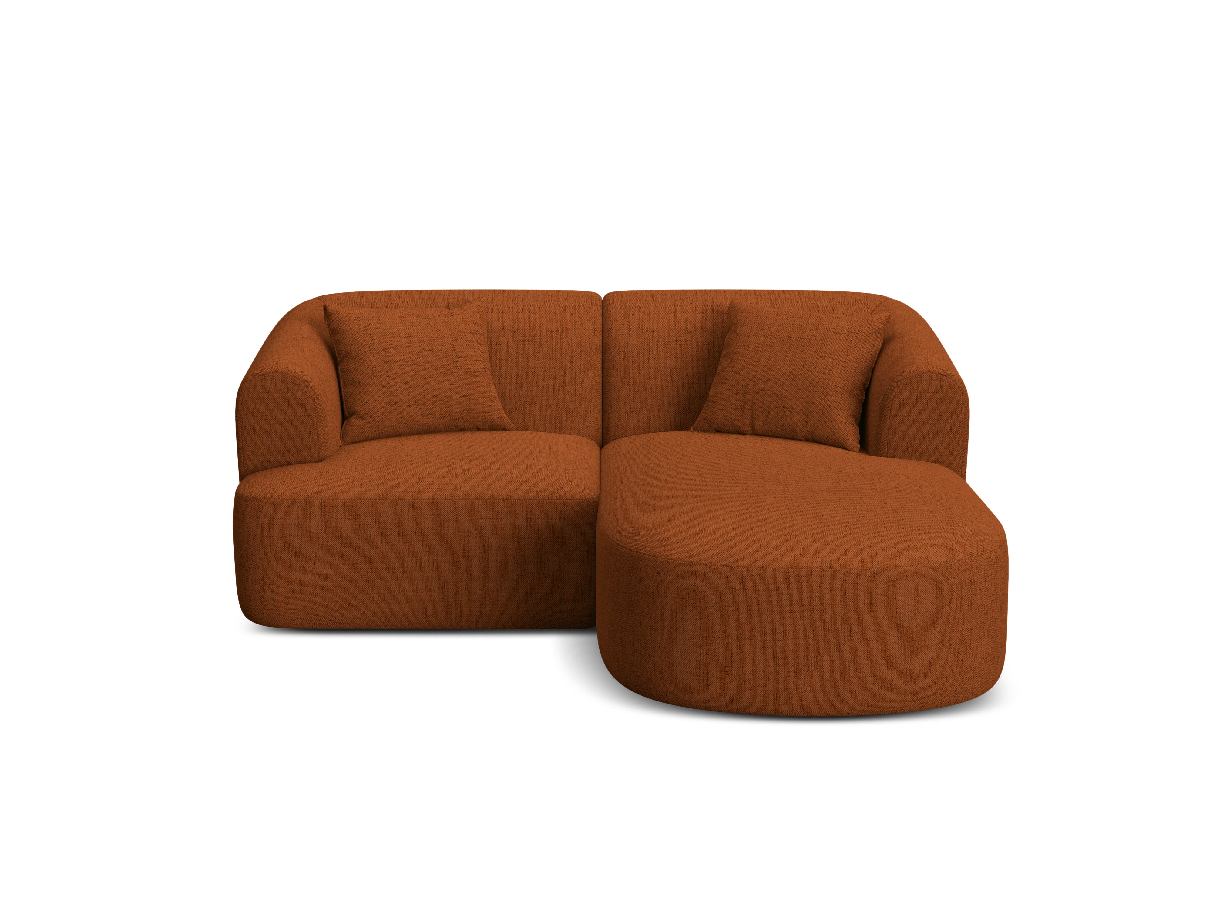 Rechtsseitige 3-Sitzer-Couch CAMPI ziegelroter Chenille