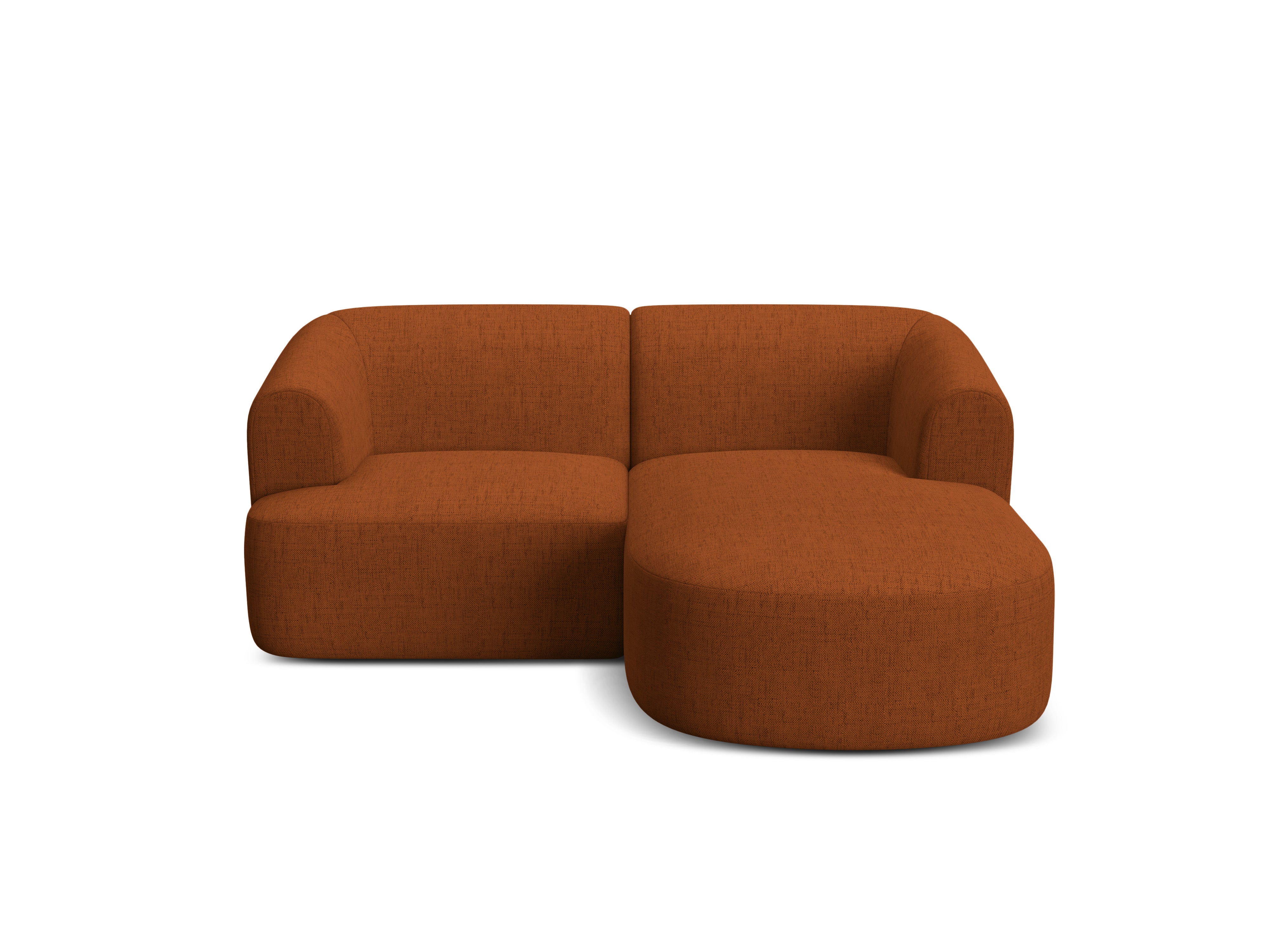 Rechtsseitige 3-Sitzer-Couch CAMPI ziegelroter Chenille