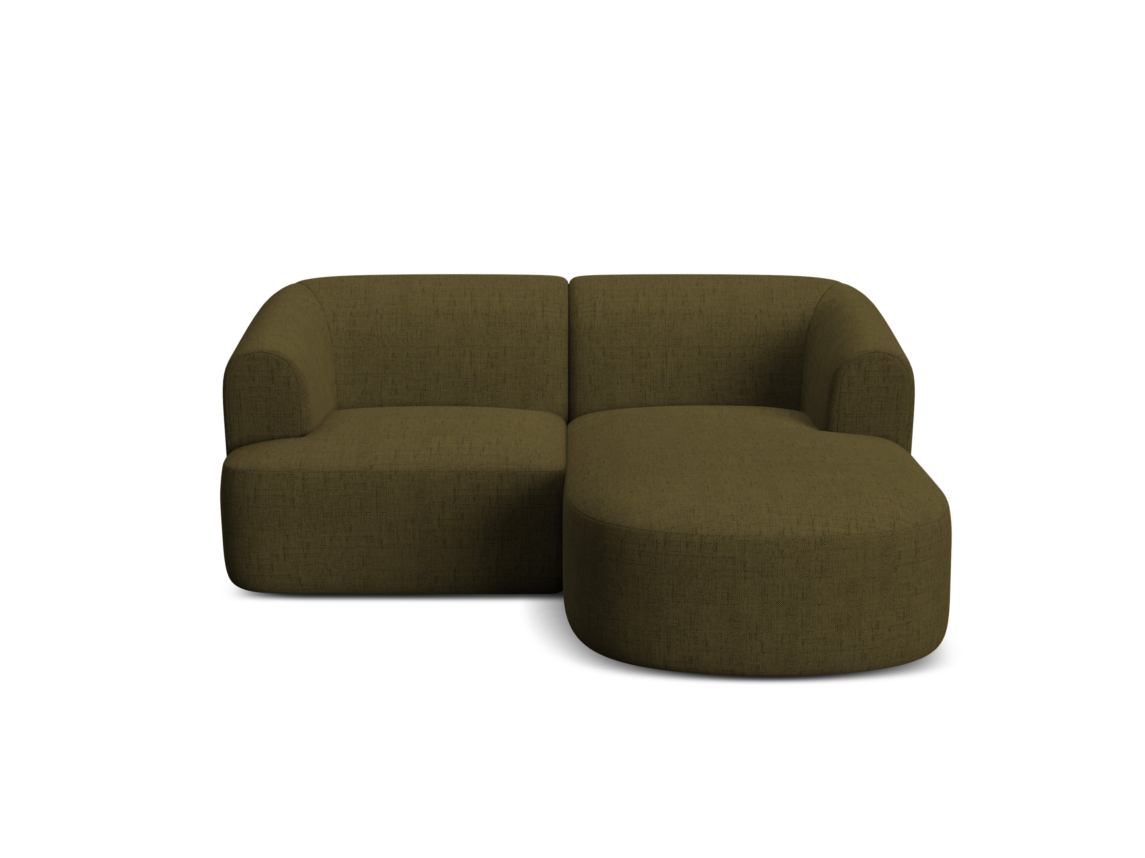 Rechtsseitige 3-Sitzer-Couch CAMPI grün Chenille