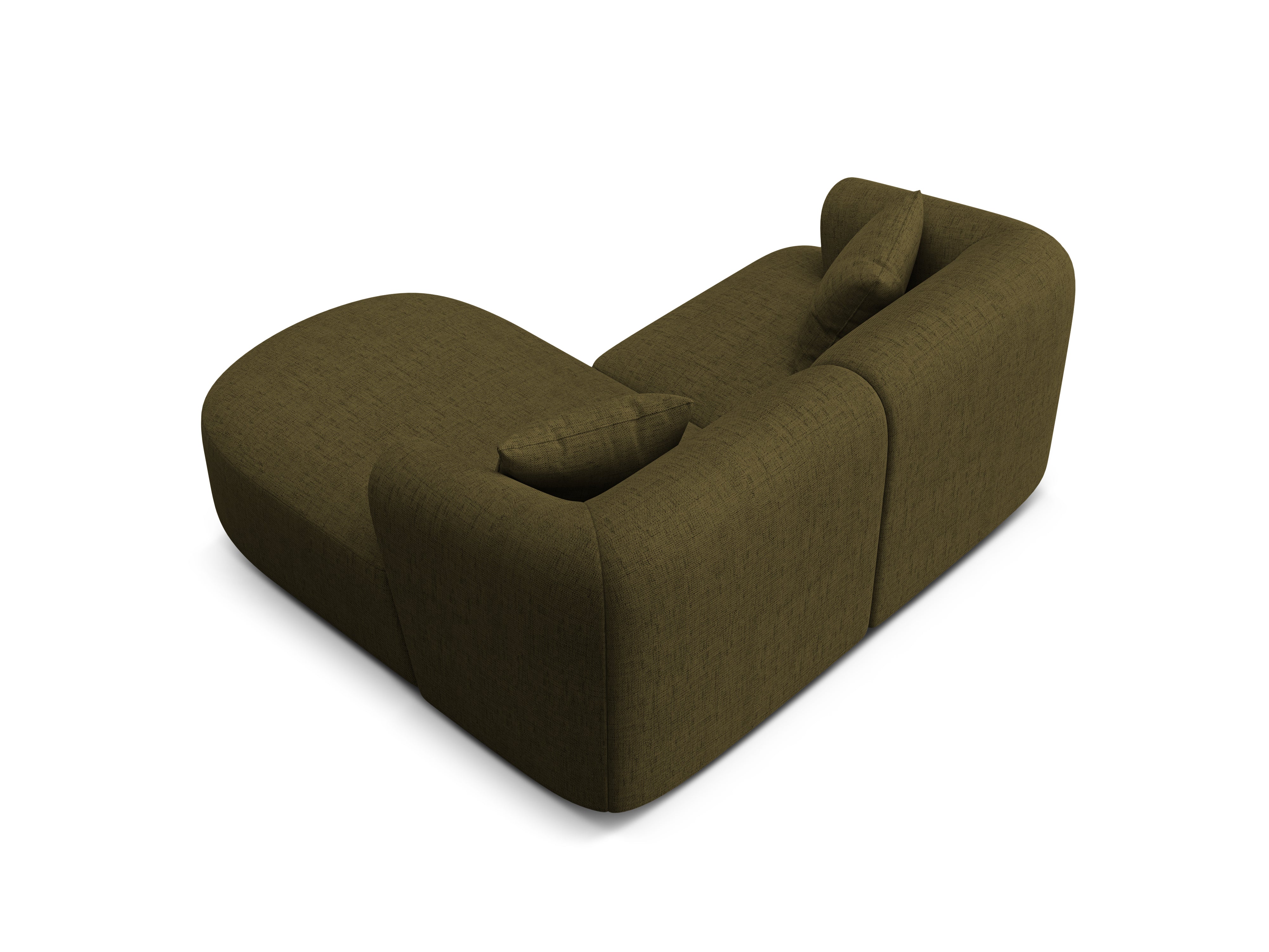 Rechtsseitige 3-Sitzer-Couch CAMPI grün Chenille