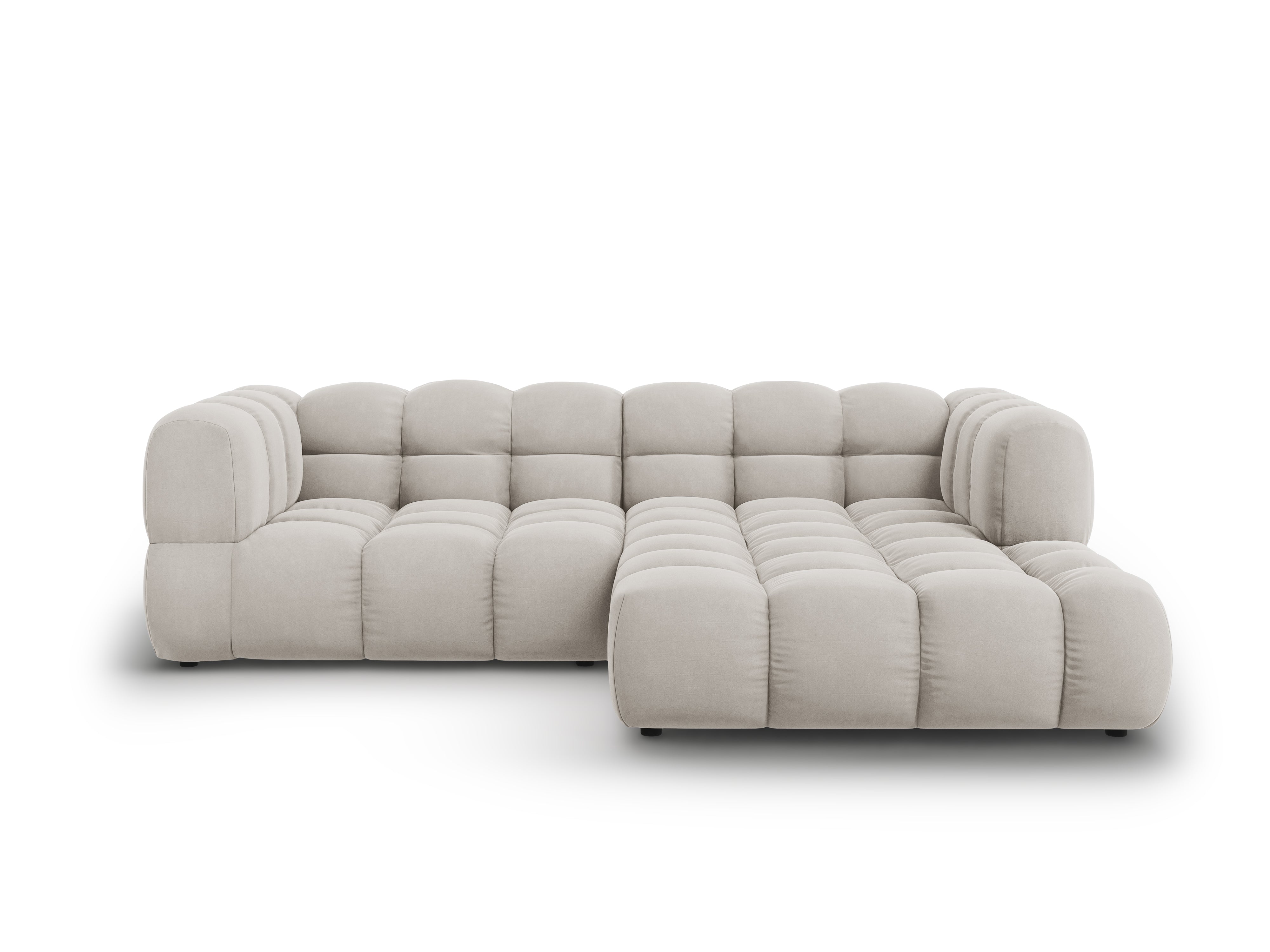 Narożnik aksamitny prawostronny 3-osobowy SKY kość słoniowa Cosmopolitan Design Eye on Design