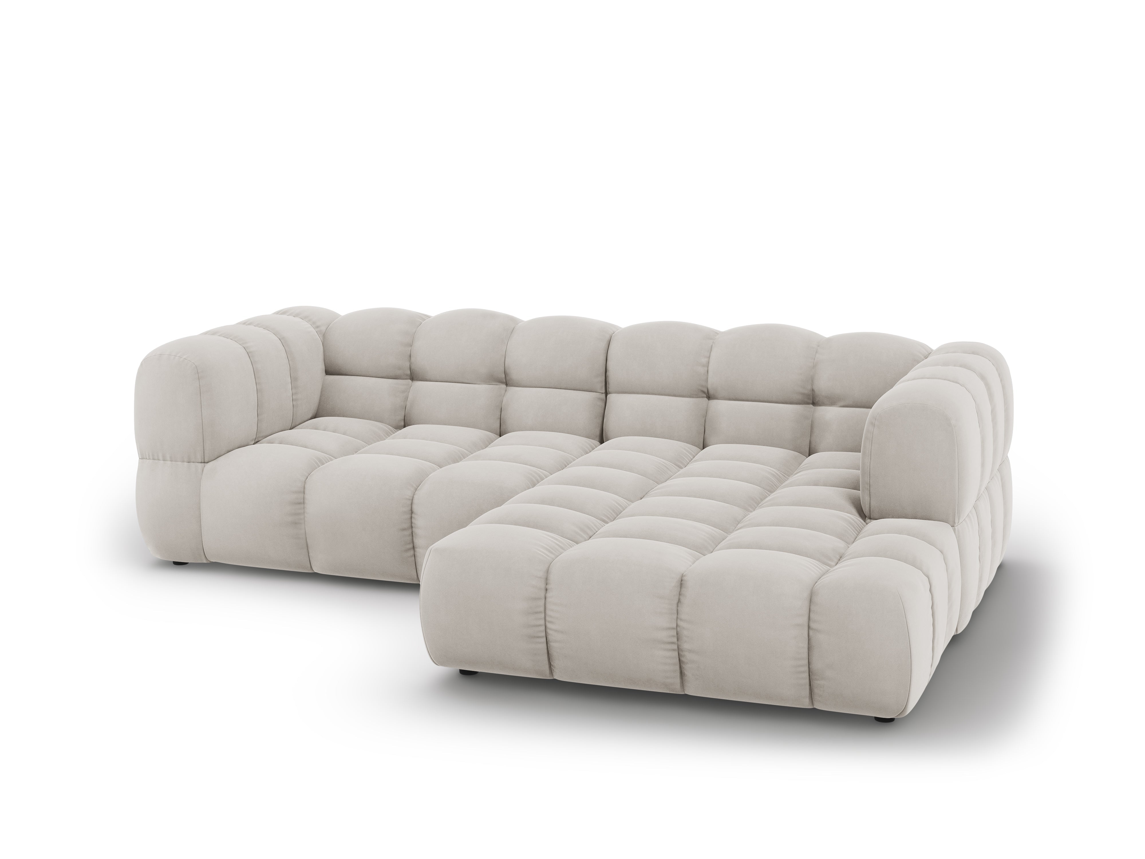 Narożnik aksamitny prawostronny 3-osobowy SKY kość słoniowa Cosmopolitan Design Eye on Design