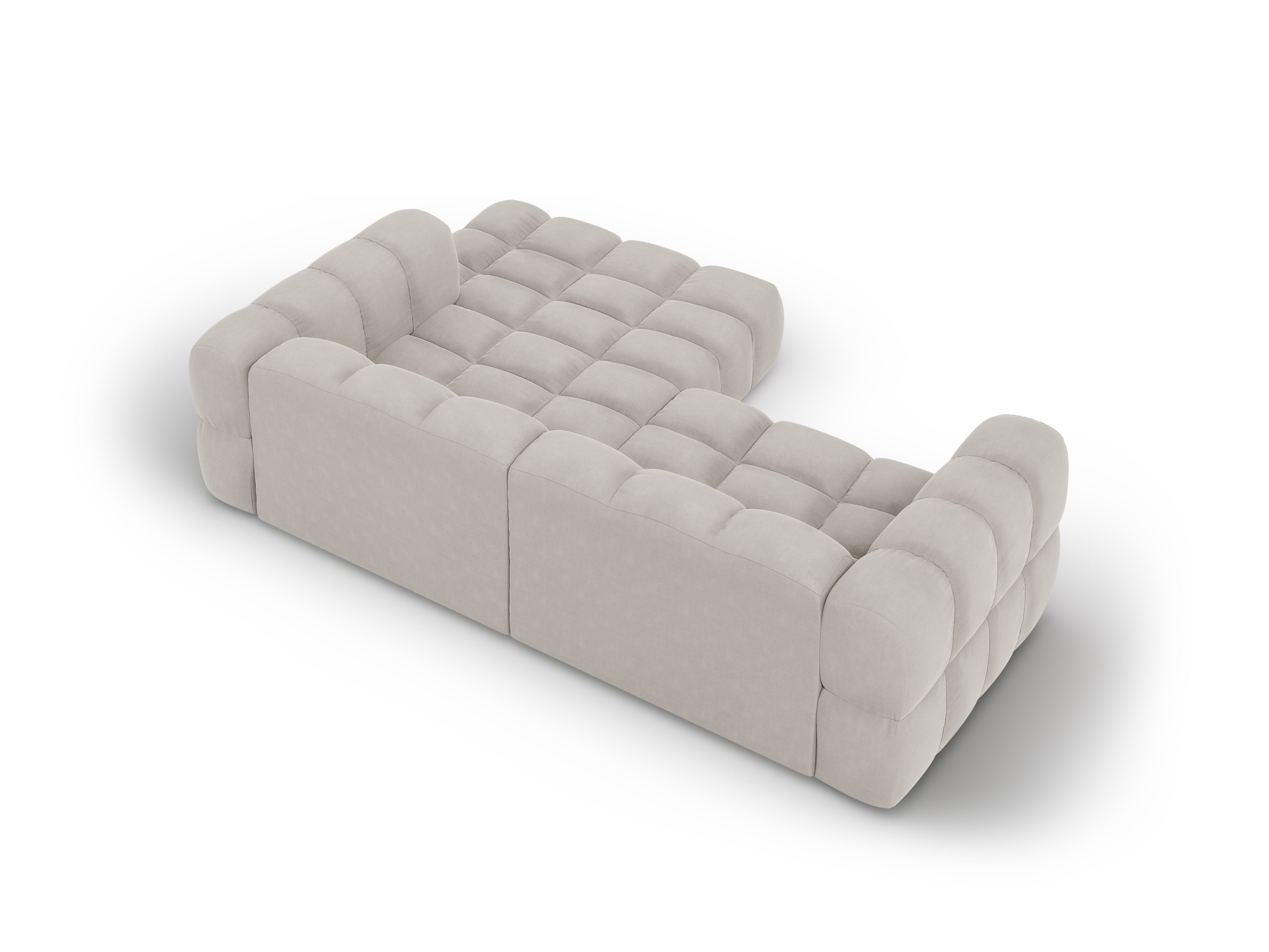 Narożnik aksamitny prawostronny 3-osobowy SKY kość słoniowa Cosmopolitan Design Eye on Design