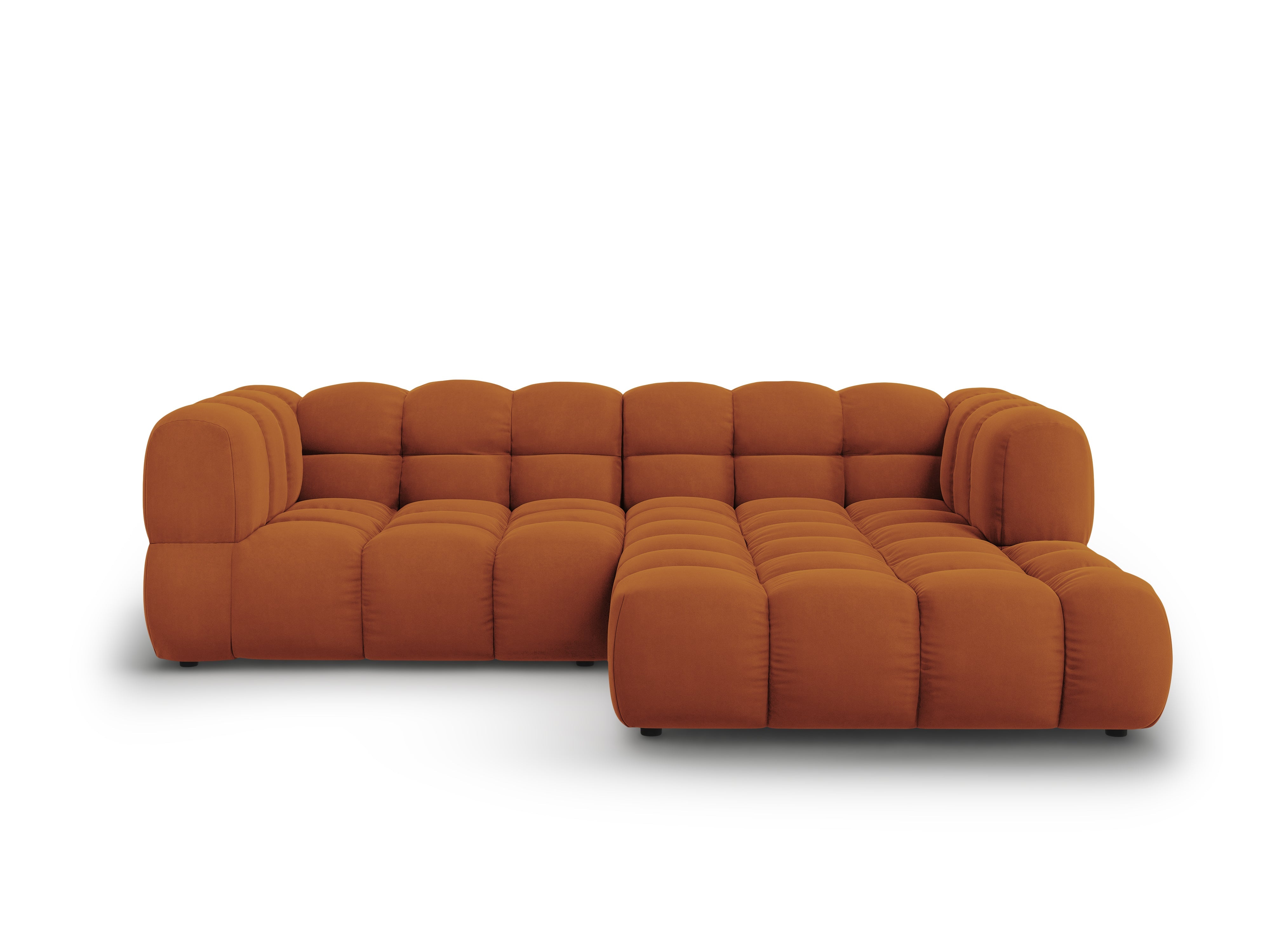 Narożnik aksamitny prawostronny 3-osobowy SKY terracotta Cosmopolitan Design Eye on Design