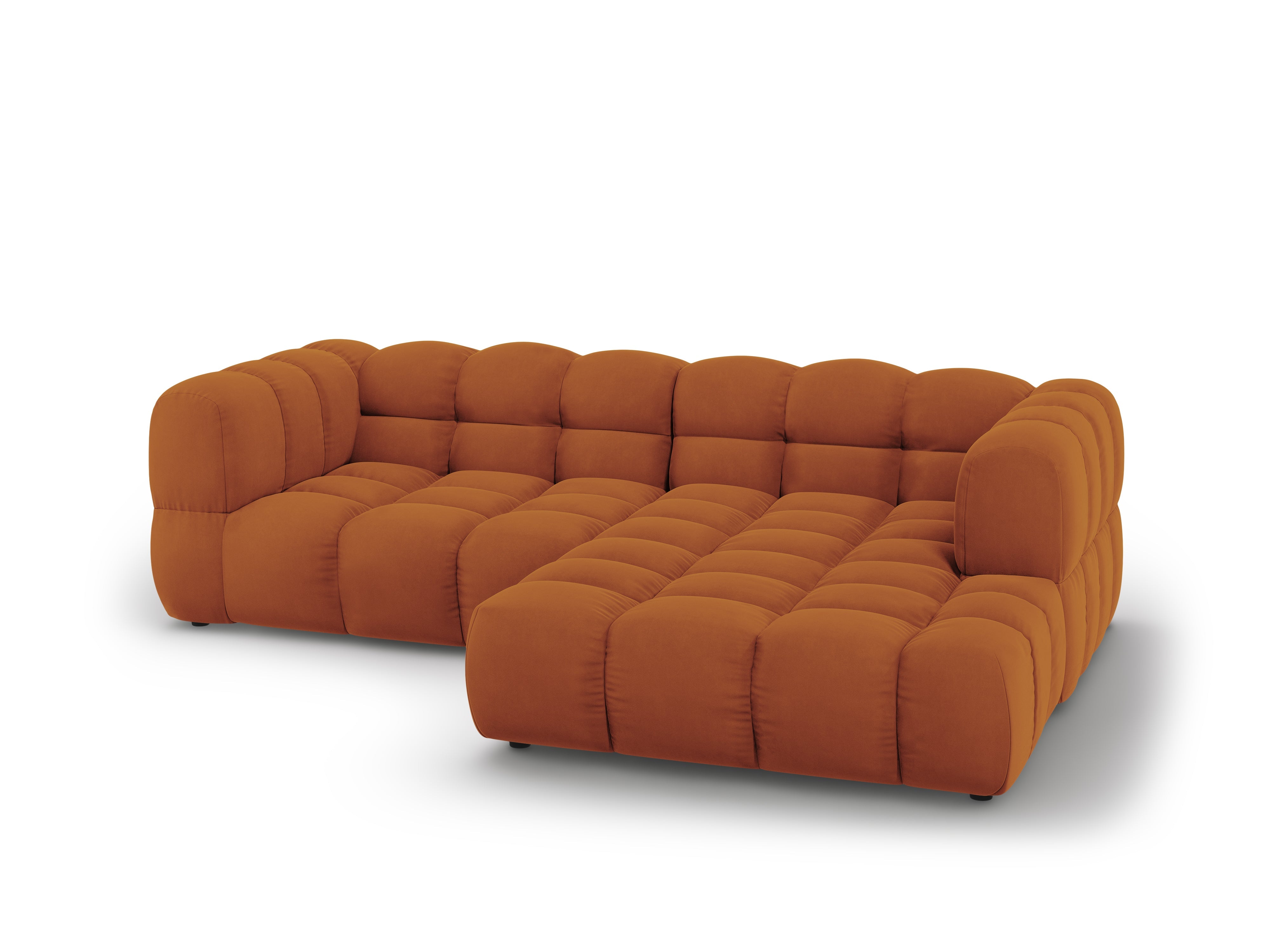 Narożnik aksamitny prawostronny 3-osobowy SKY terracotta Cosmopolitan Design Eye on Design