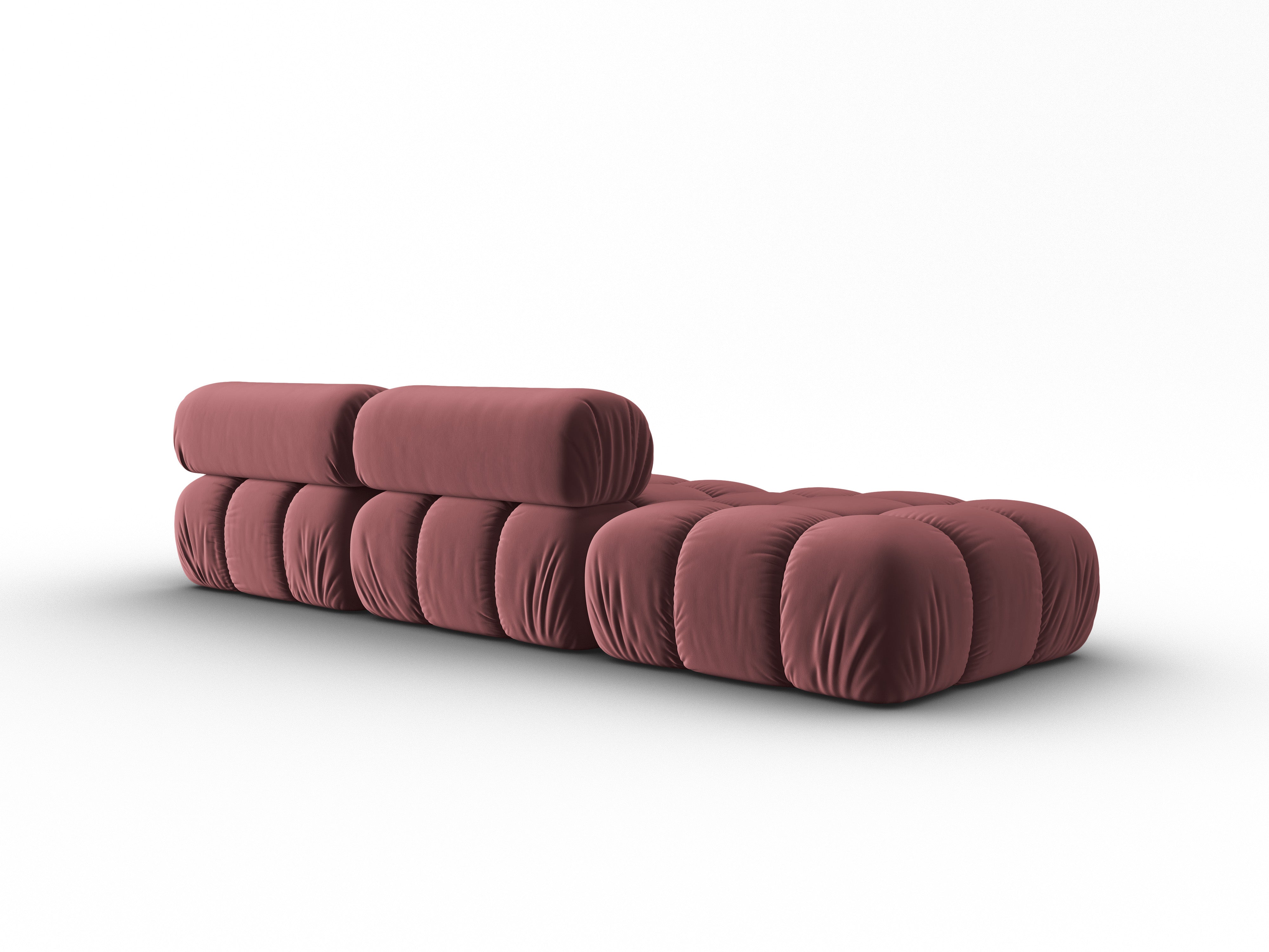 CORTINA Pink Velvet 3-Seater Open Left Sofa