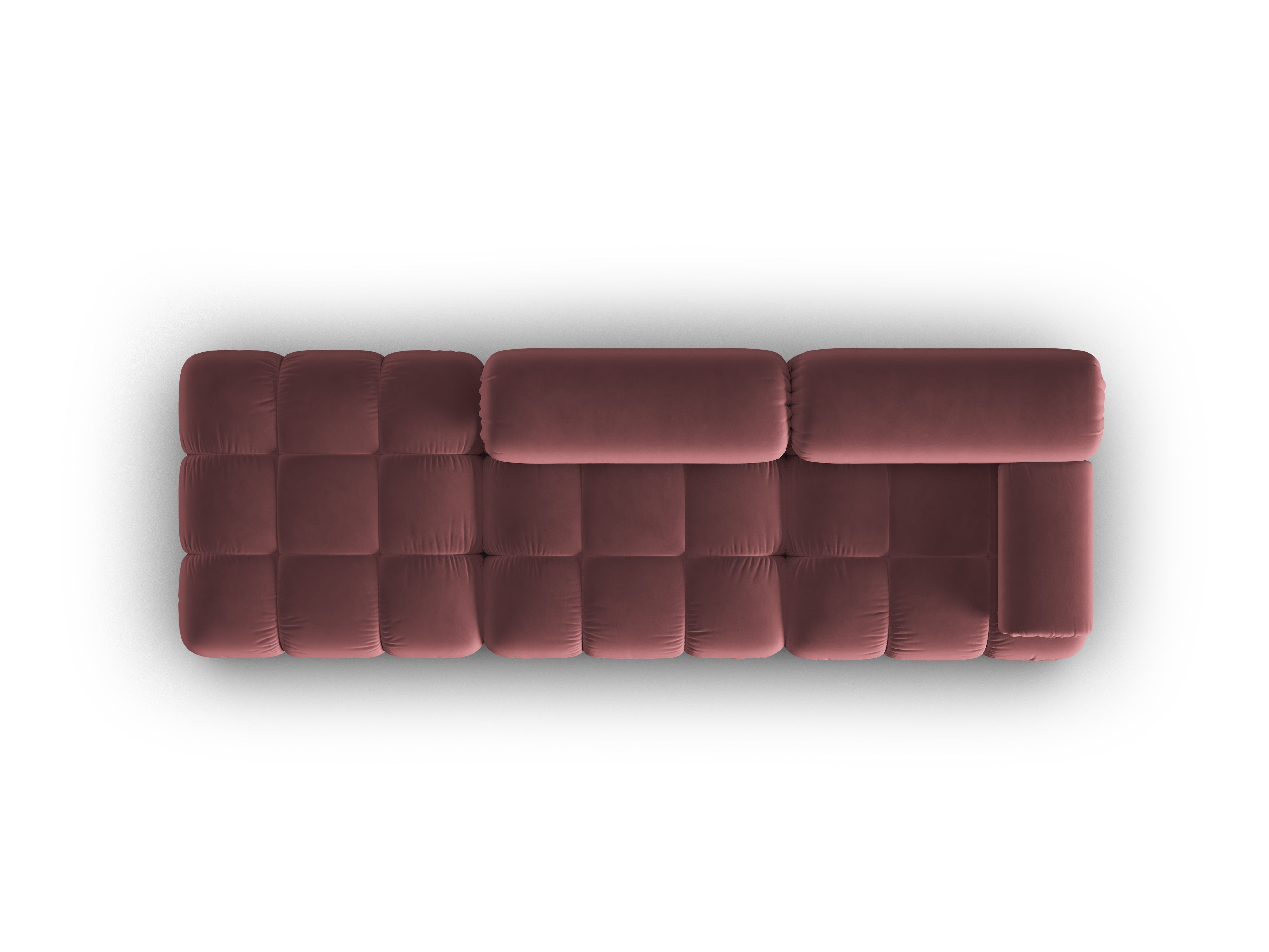 CORTINA Pink Velvet 3-Seater Open Left Sofa