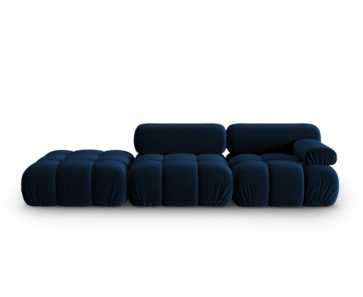 CORTINA Royal Blue Open-Left 3-Seater Velvet Sofa