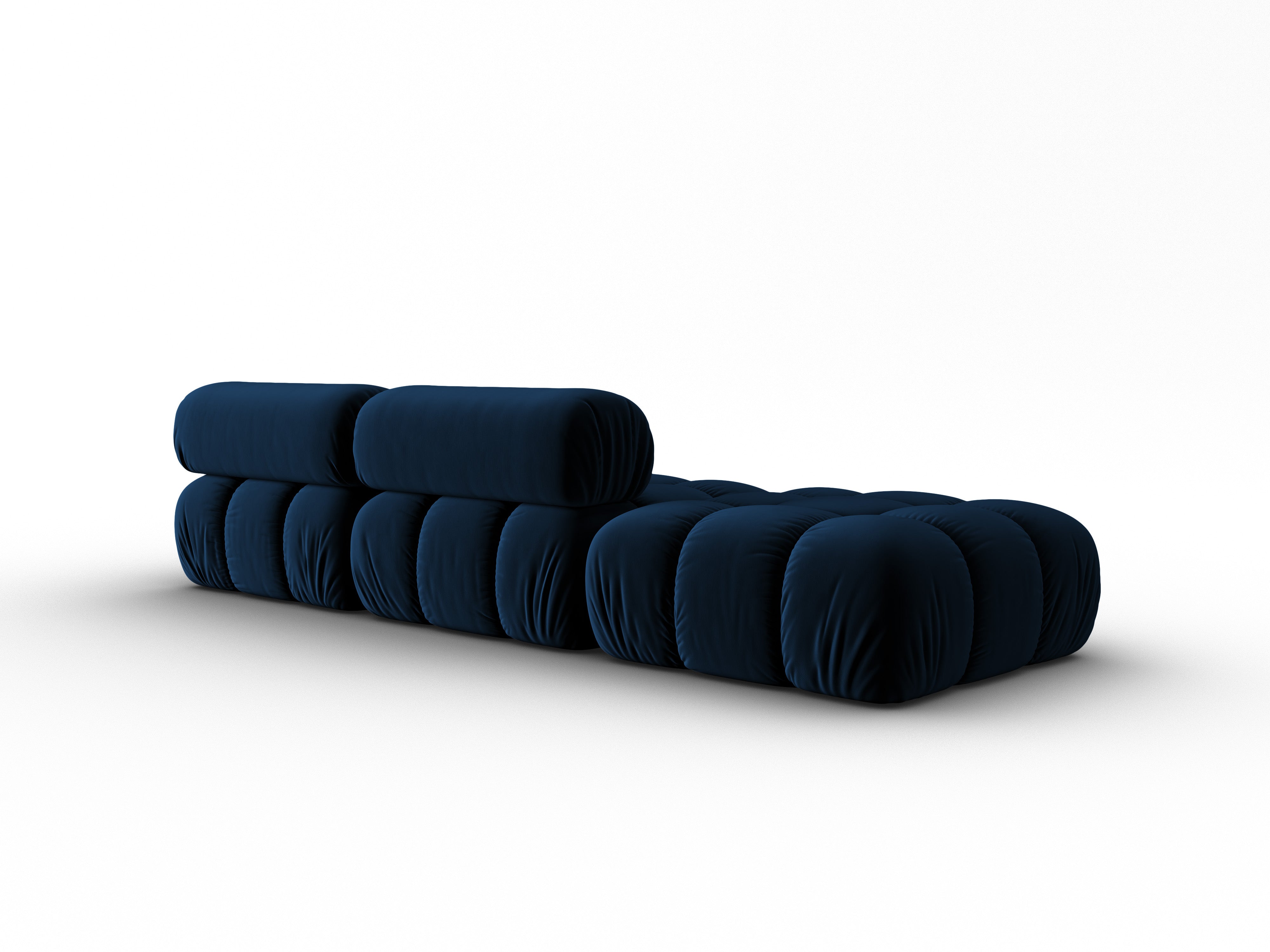 CORTINA Royal Blue Open-Left 3-Seater Velvet Sofa