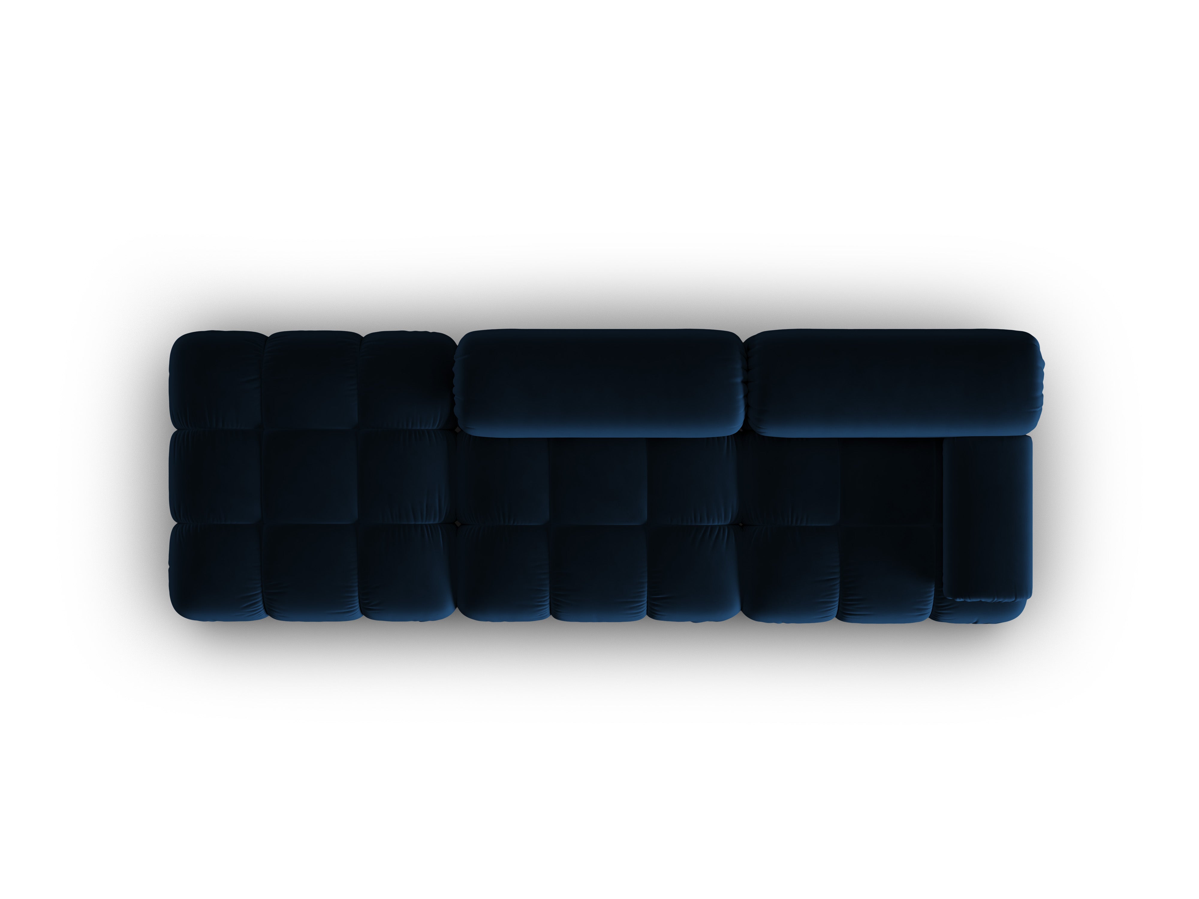 CORTINA Royal Blue Open-Left 3-Seater Velvet Sofa