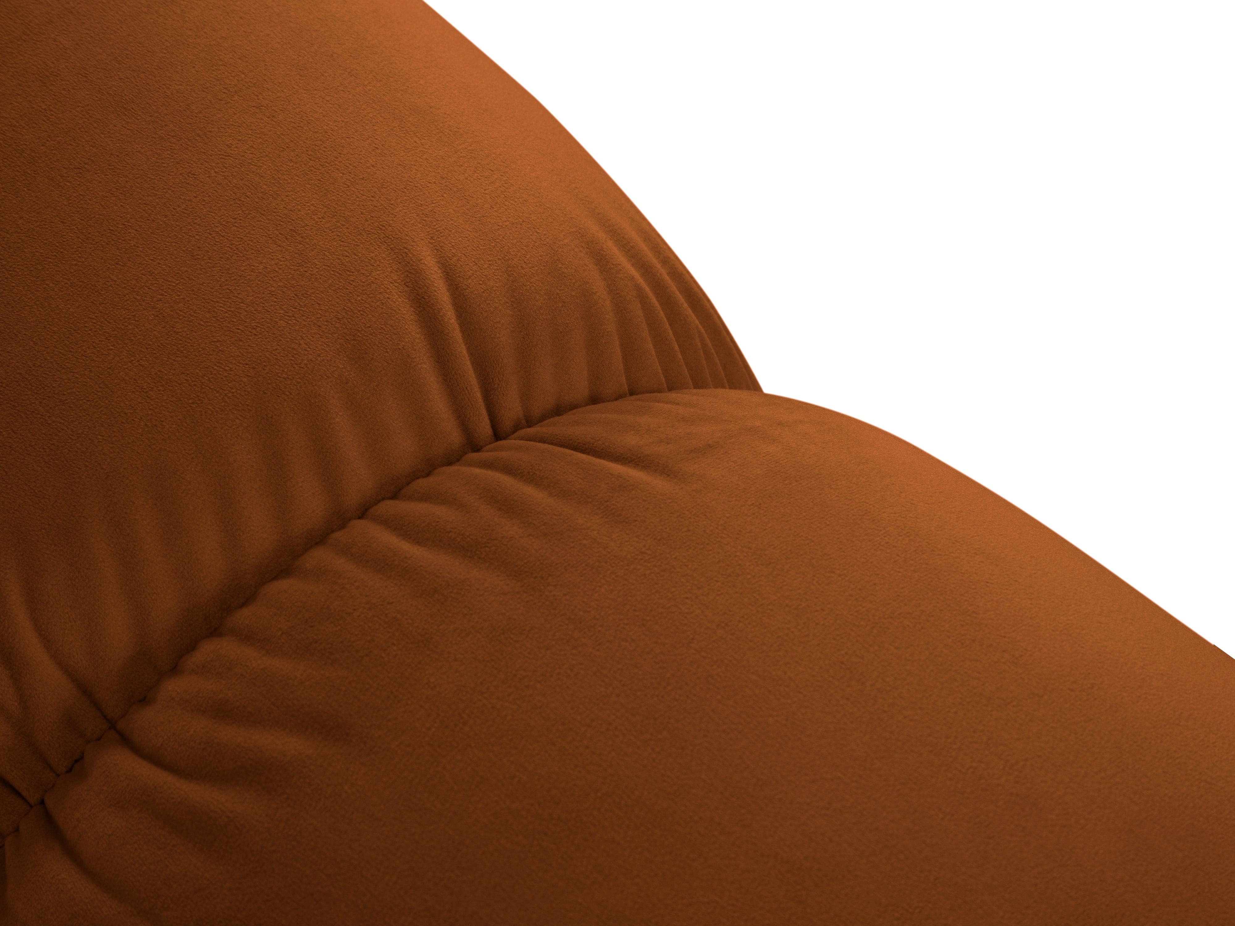 CORTINA terracotta open left-facing 3-seater velvet sofa