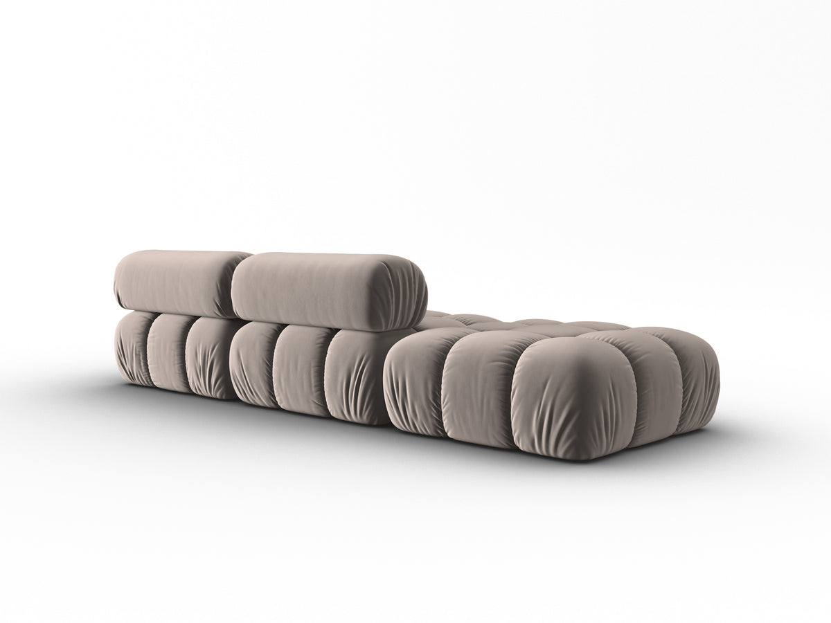 CORTINA cappuccino open left-facing 3-seater velvet sofa