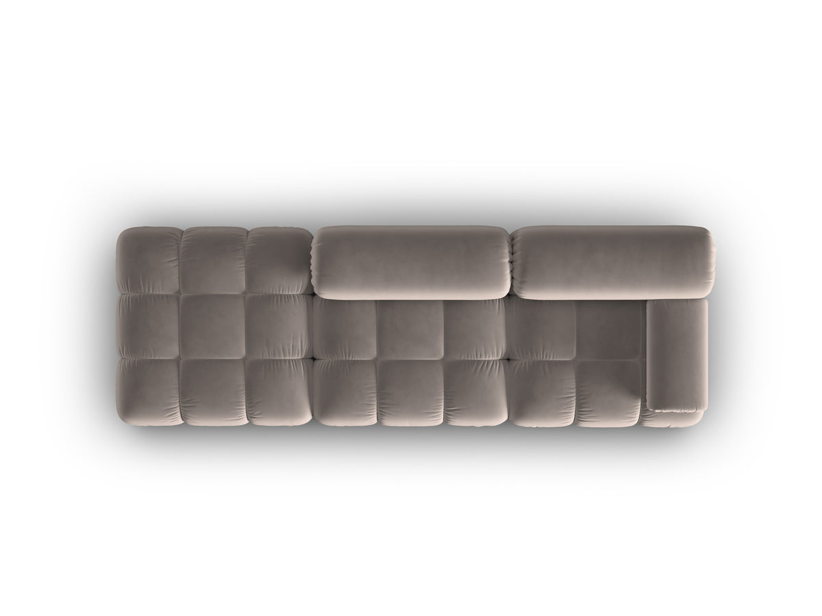 CORTINA cappuccino open left-facing 3-seater velvet sofa