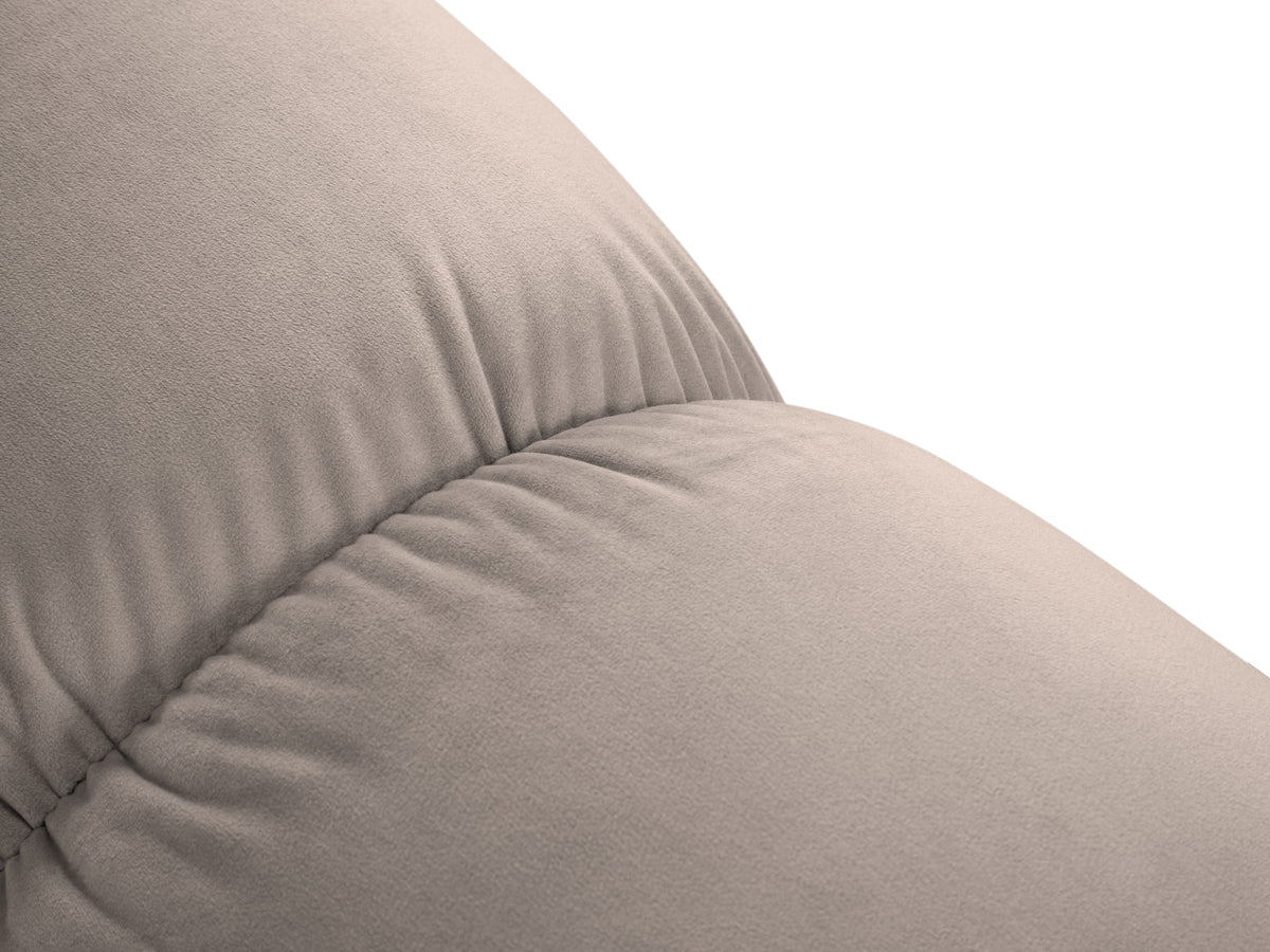 CORTINA cappuccino open left-facing 3-seater velvet sofa
