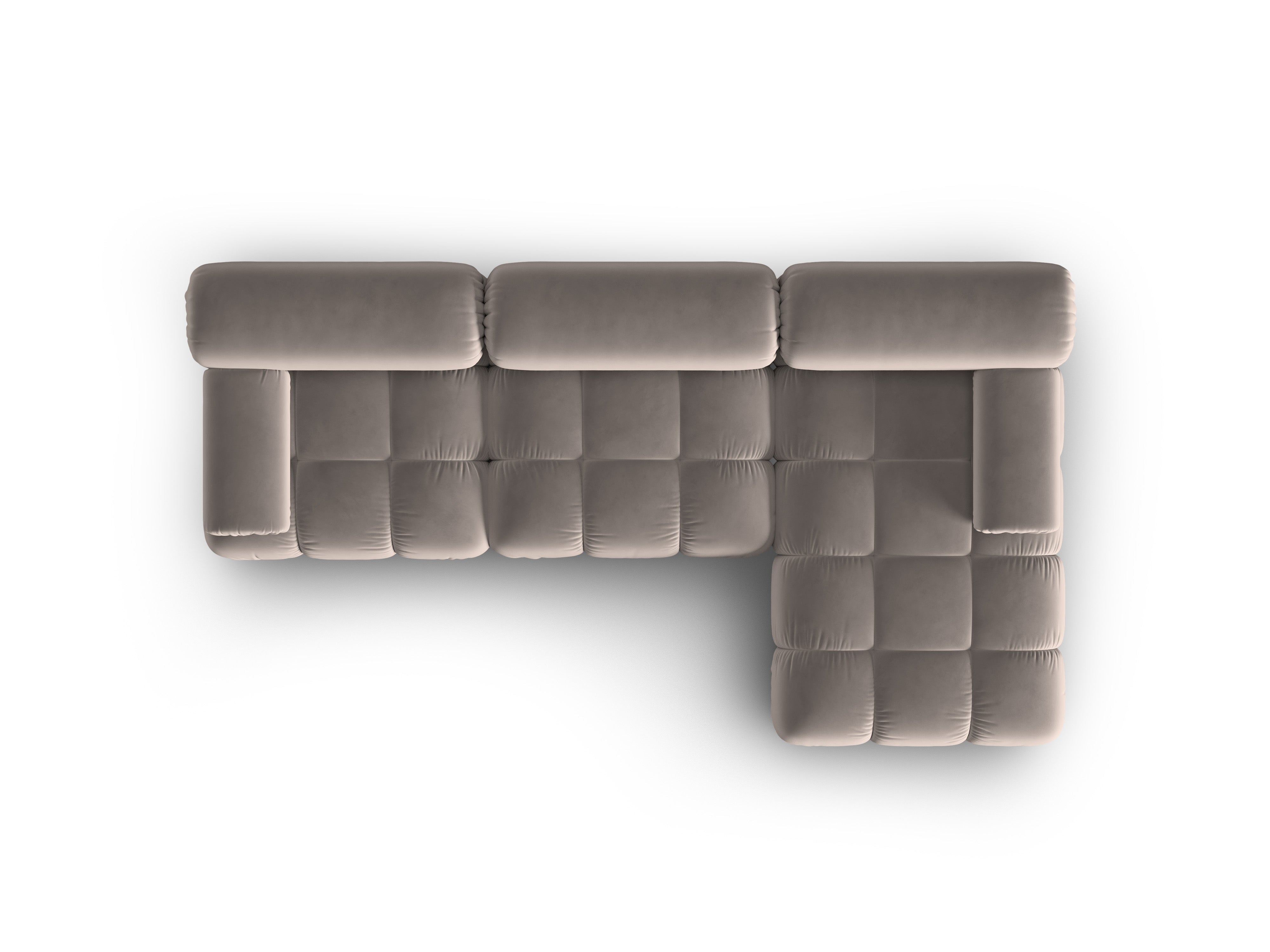 CORTINA cappuccino right-facing velvet corner sofa for 4 people