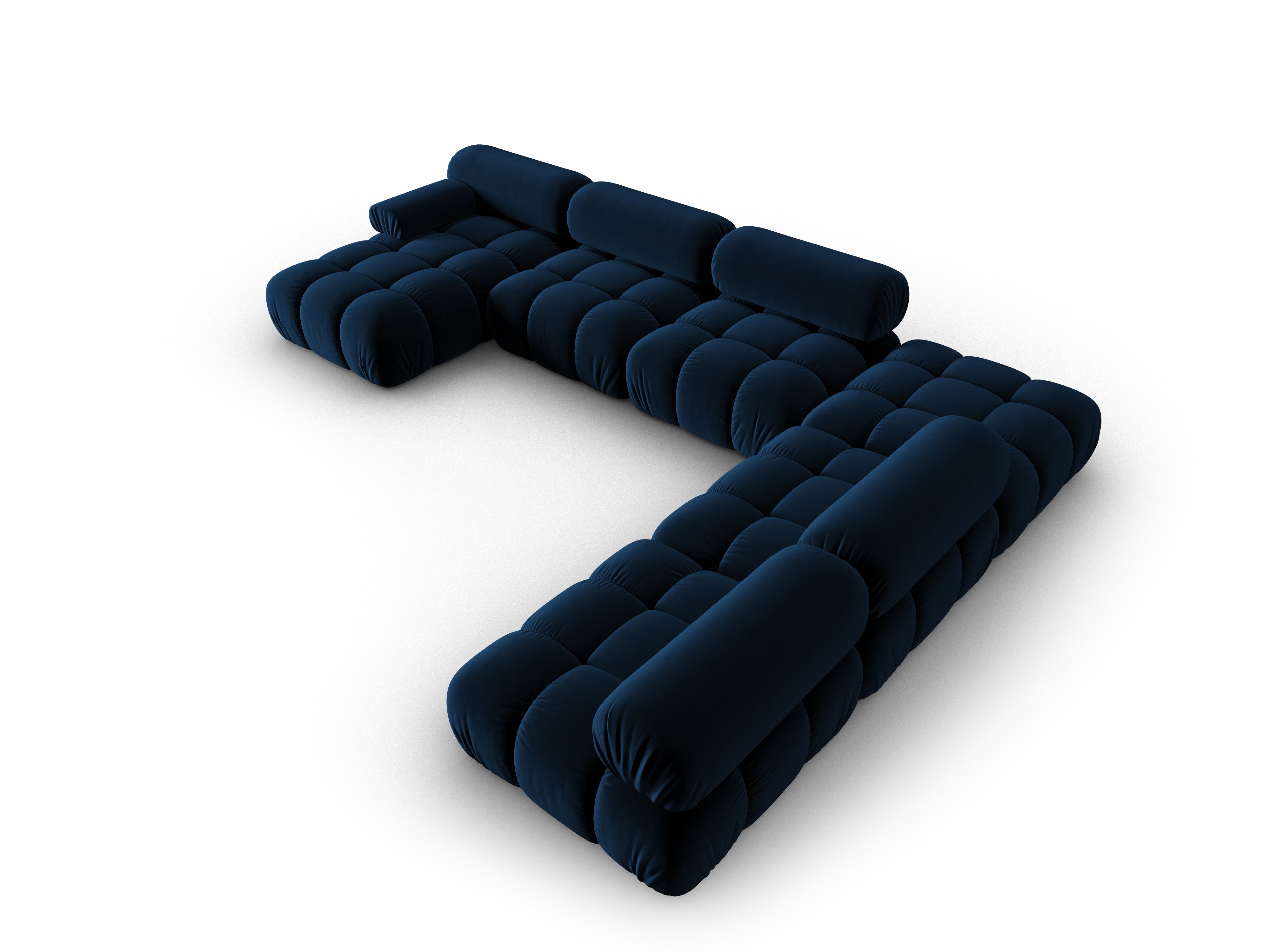 CORTINA Royal Blue Right-Hand Velvet Panoramic Corner Sofa