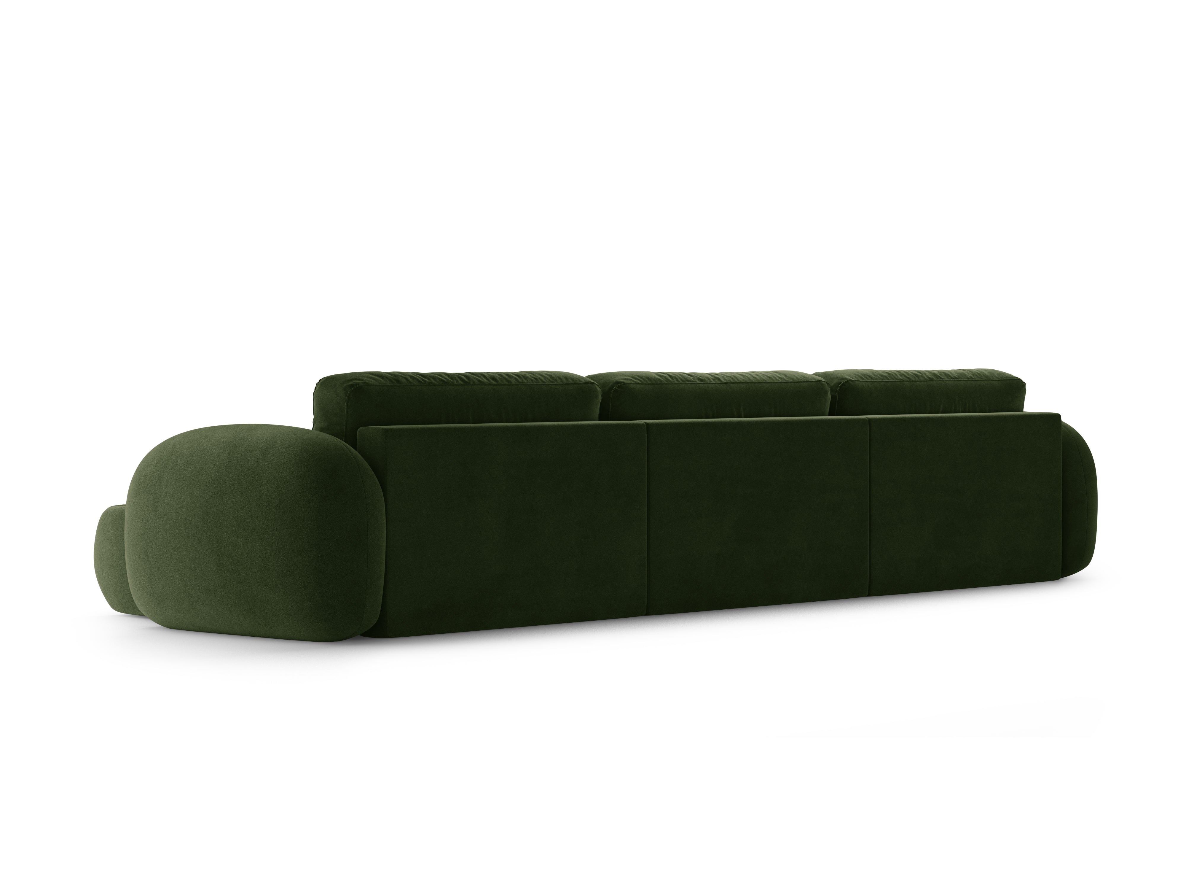 Panoramic Velvet Sofa with Sleeping Function for 5 People TONALE Military Green