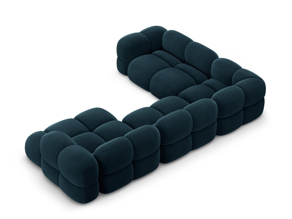 Left-facing U-shaped velvet corner sofa LORETTO petrol