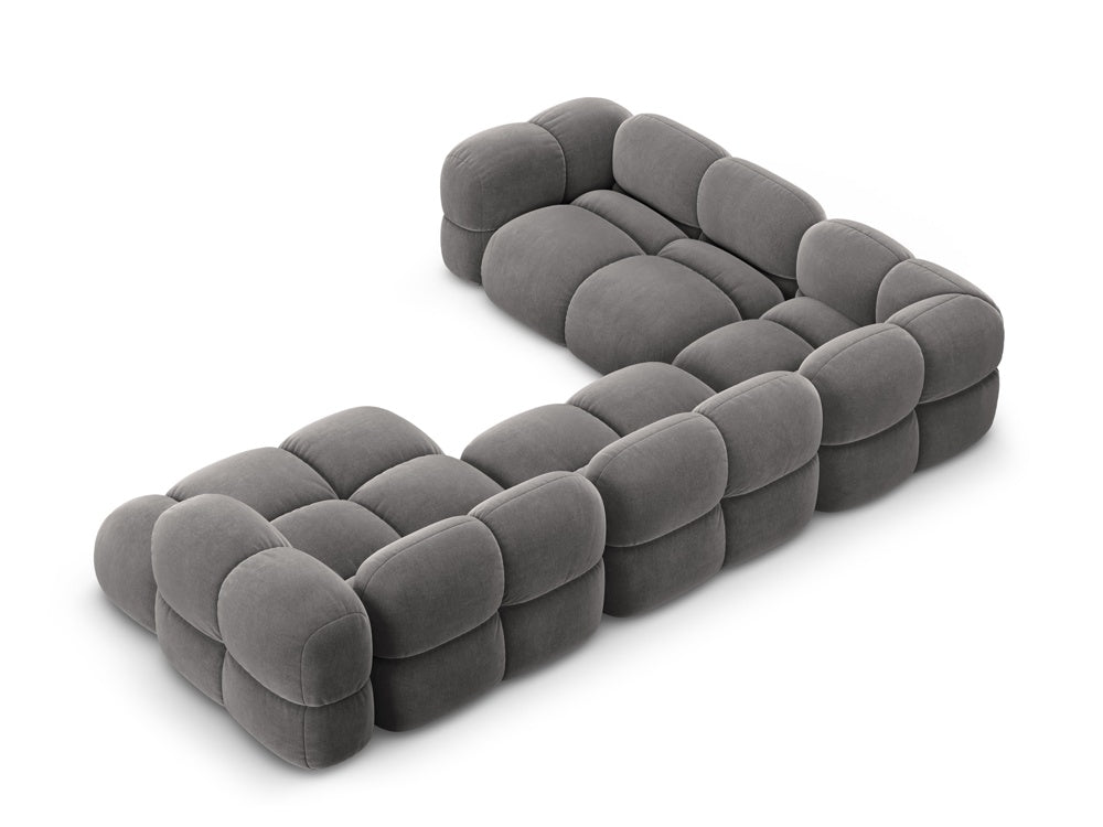 Left-facing U-shaped velvet corner sofa LORETTO gray
