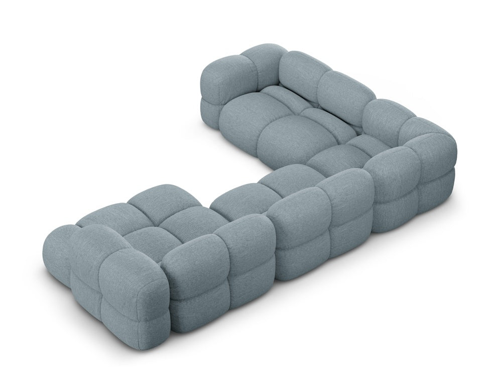 U-förmiger linker Ecksofa LORETTO pastellblau