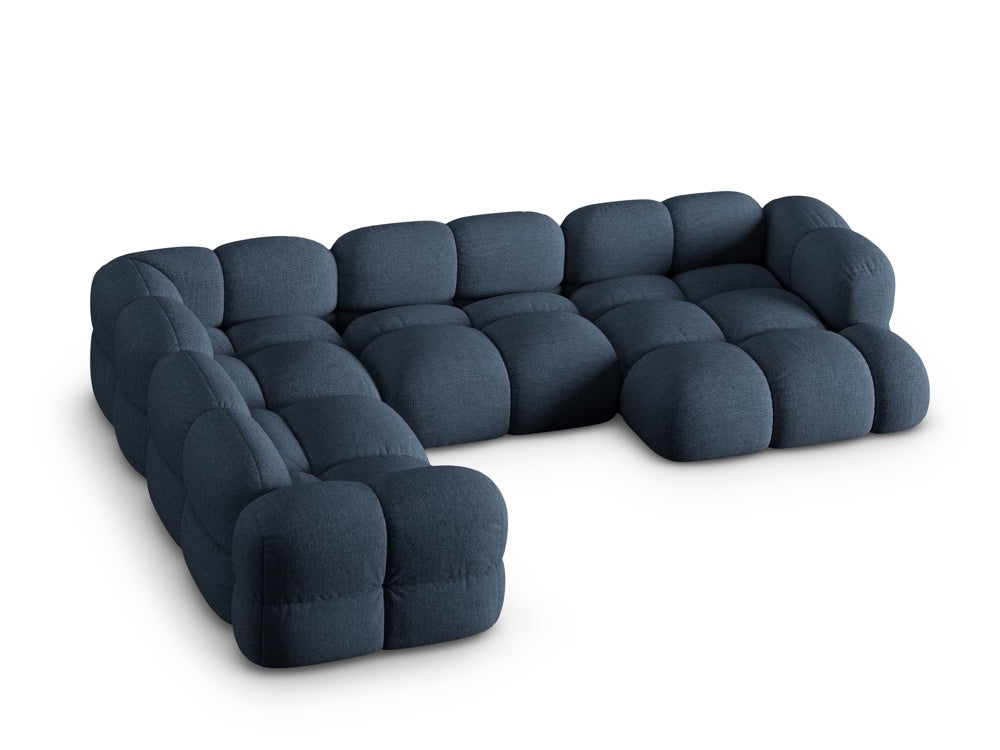 U-förmiger linker Ecksofa LORETTO blau