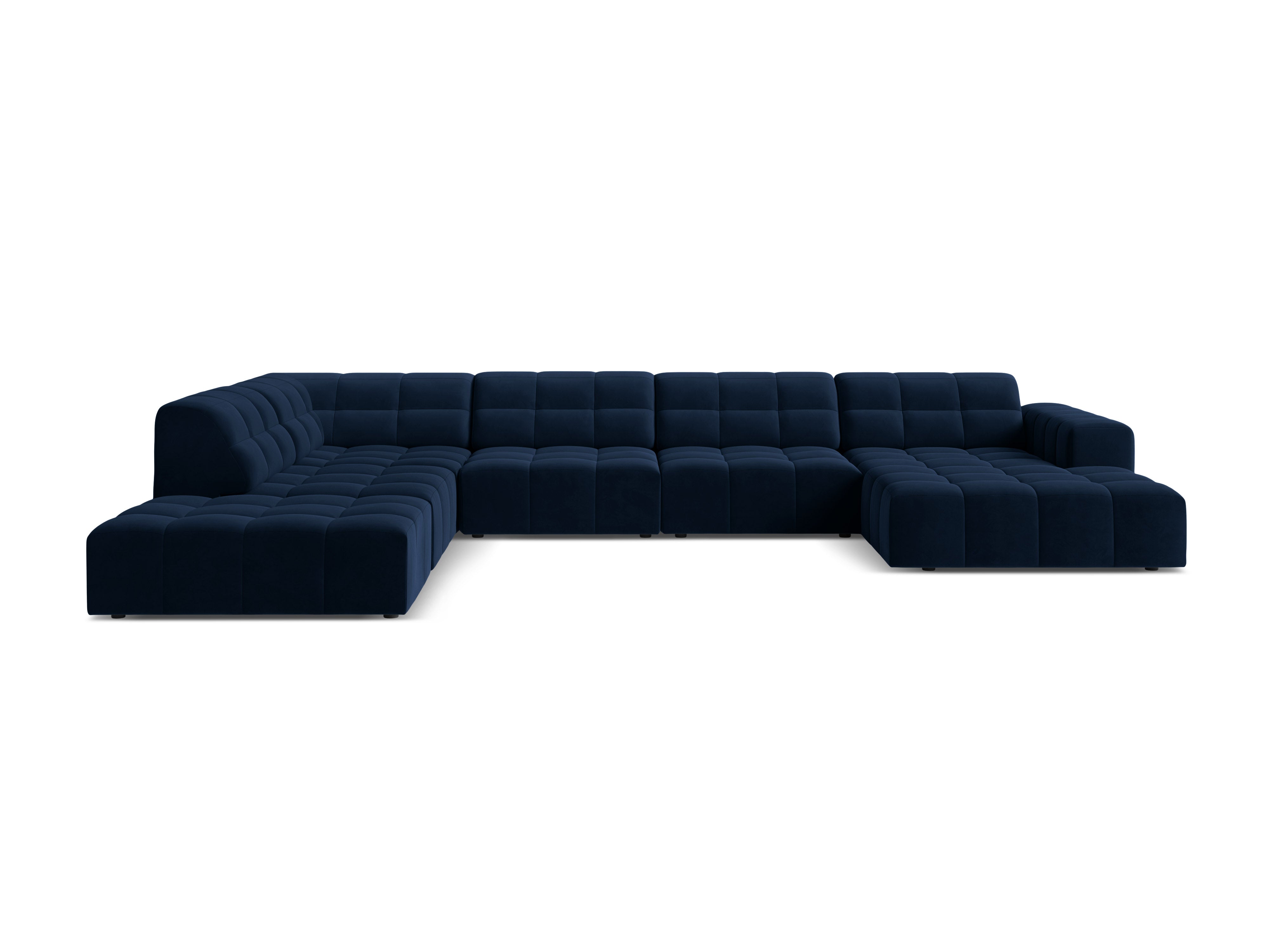 A corner in the shape of a velvety left -hand chicago royal navy blue
