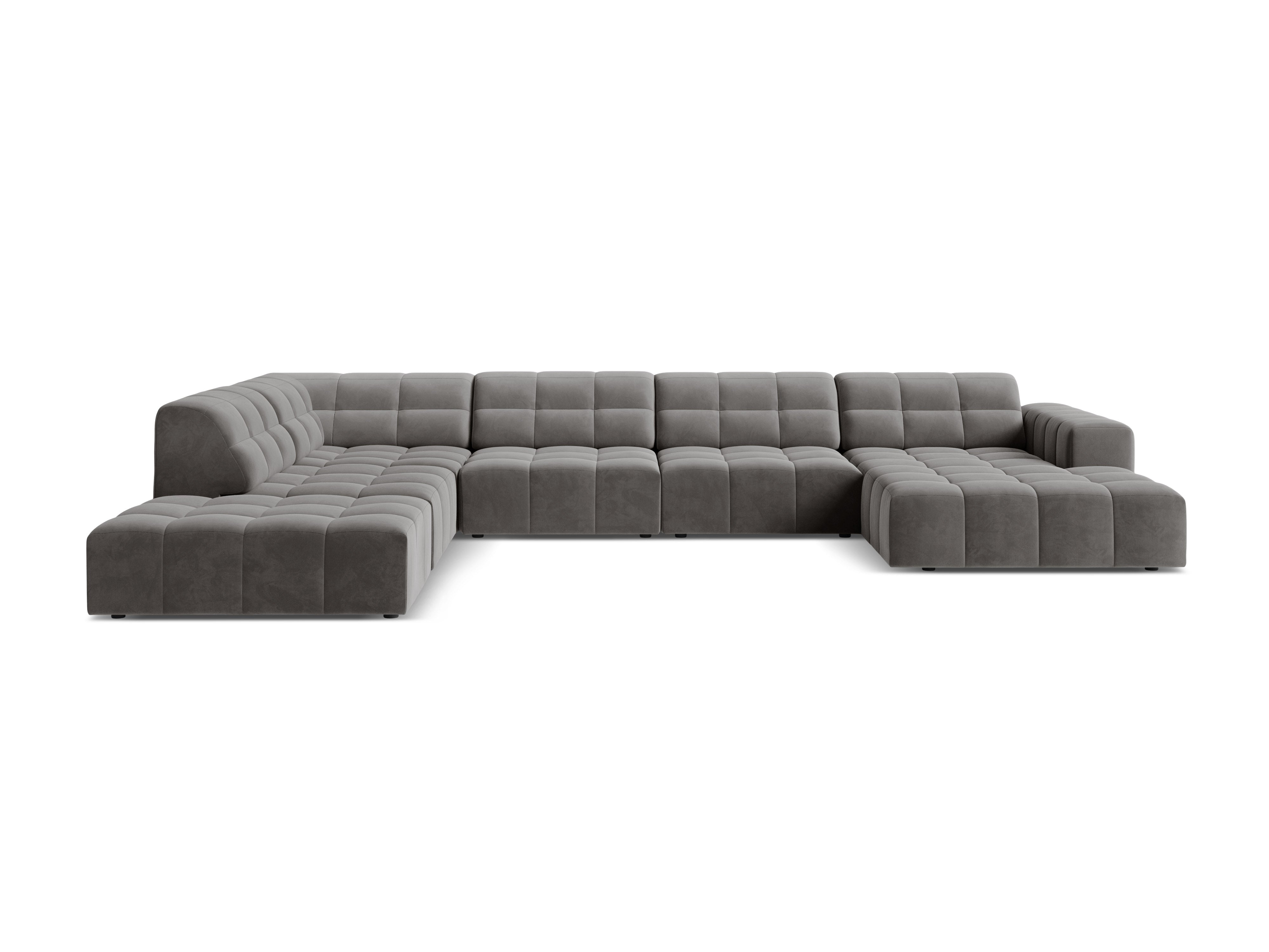 A corner in the shape of a velvety left -handed gray chicago