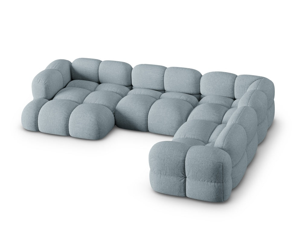U-förmiger Ecksofa rechts LORETTO pastellblau