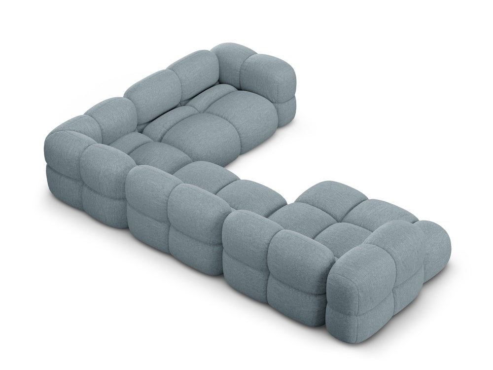 U-förmiger Ecksofa rechts LORETTO pastellblau