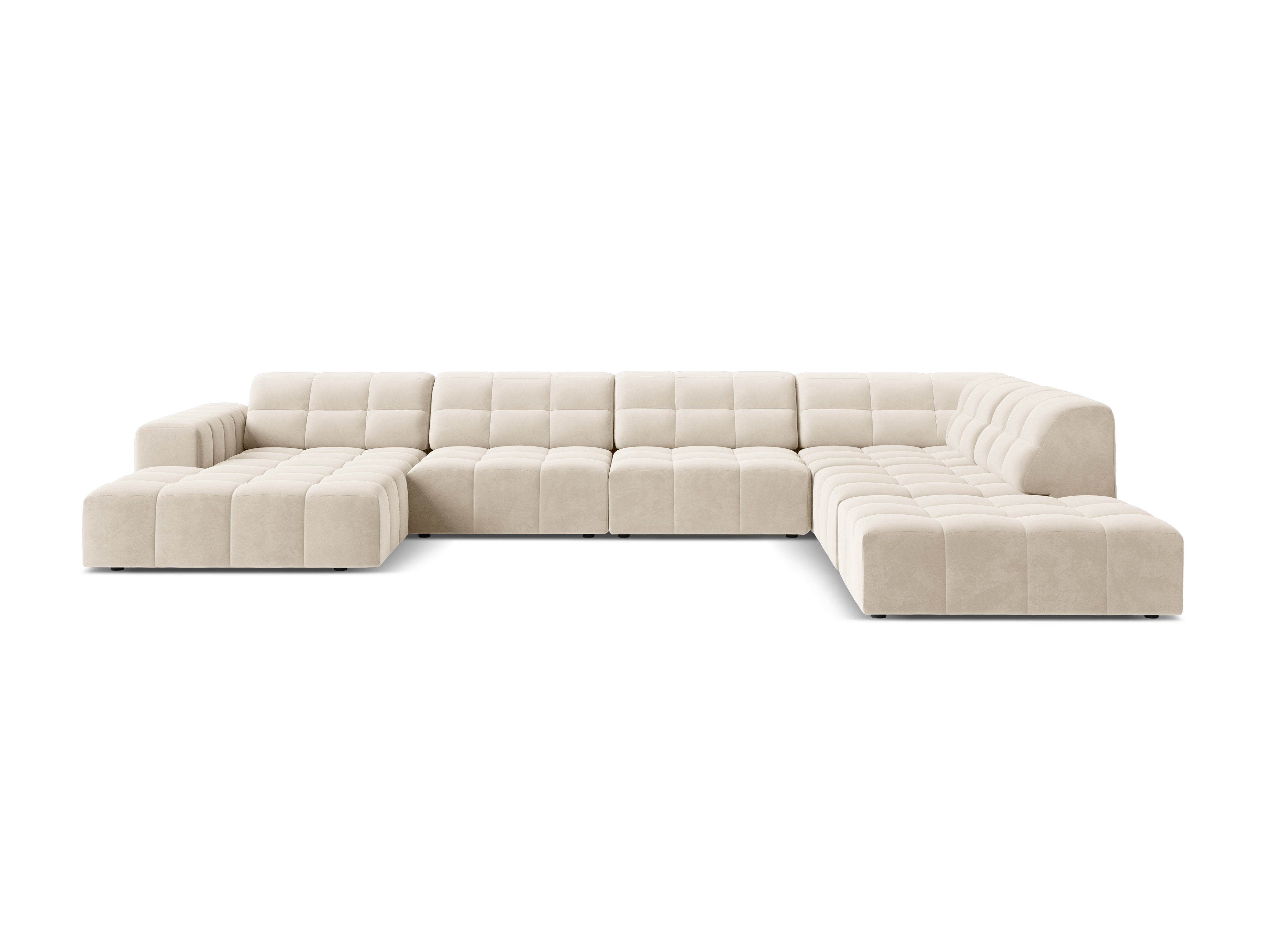 A corner in the shape of velvet right -sided light beige chicago