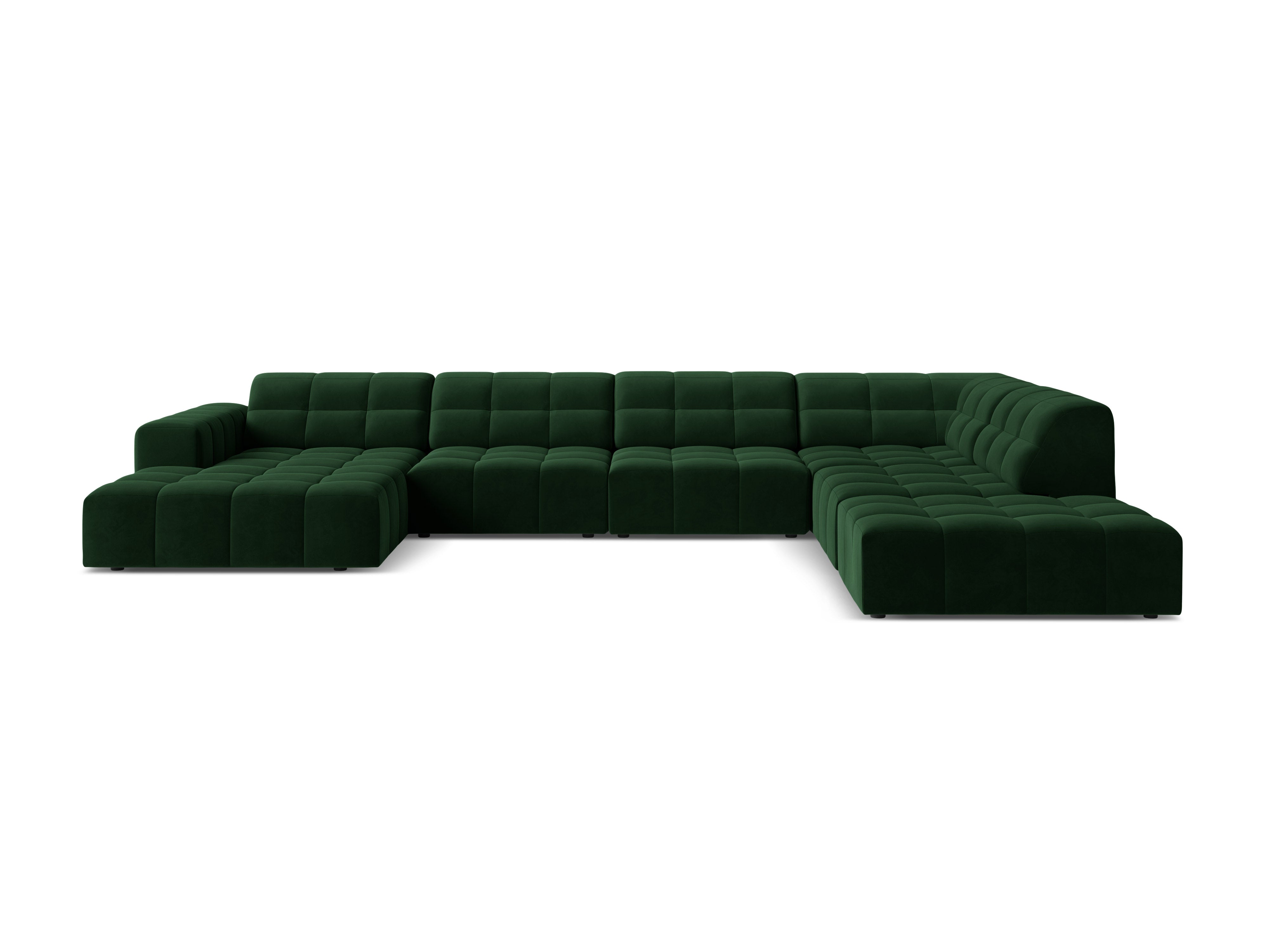 A corner in shape in velvet right -sided chicago bottle green